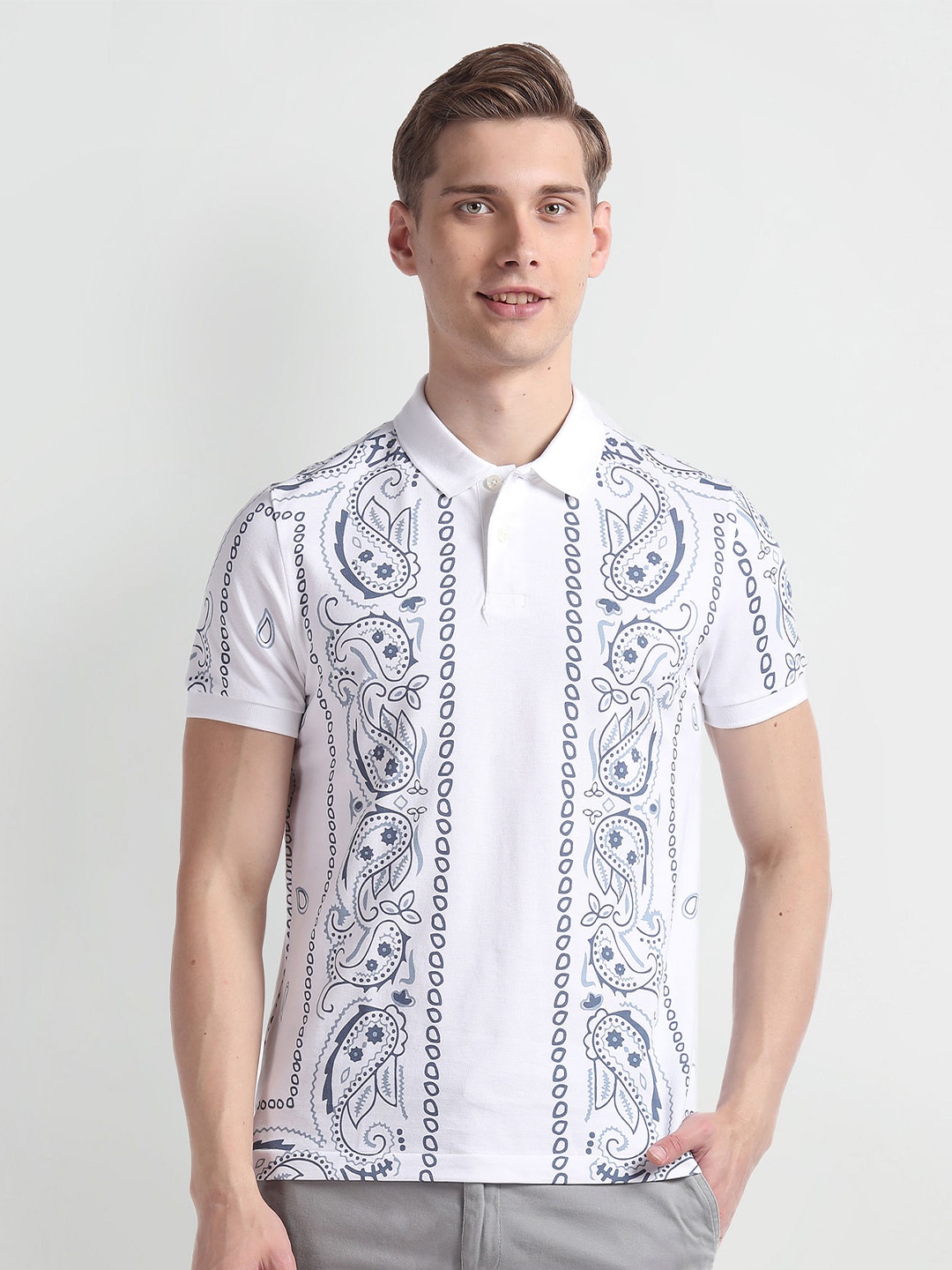 U.S. Polo Assn. Denim Co. Short Sleeves Cotton Printed Polo Collar Applique Slim Fit T-shirt, White
U.S. Polo Assn. Denim Co. Short Sleeves Cotton Printed Polo Collar Applique Slim Fit T-shirt, White