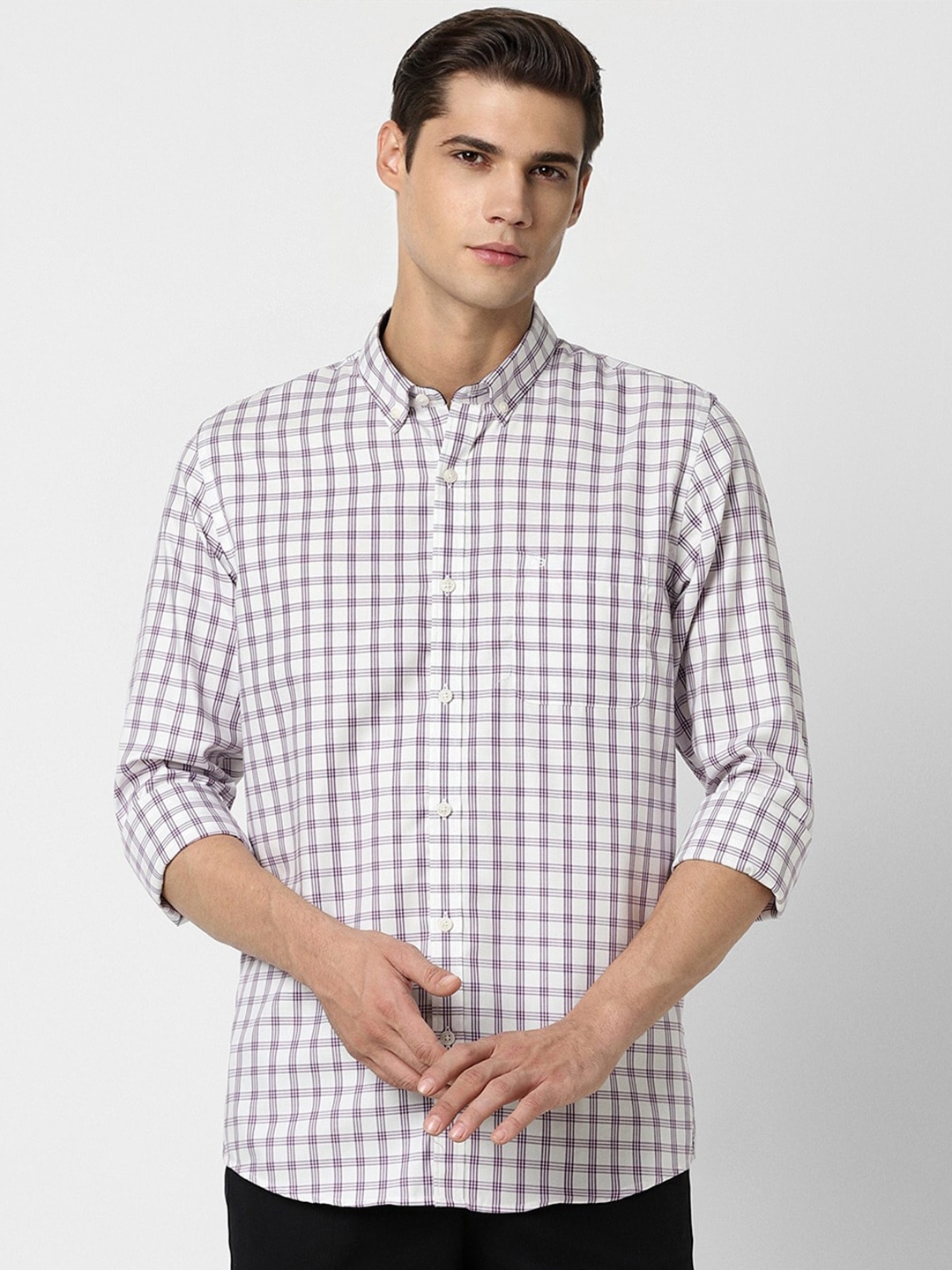 Peter England Casuals Slim Fit Checked Button-Down Collar Cotton Casual Shirt, White
Peter England Casuals Slim Fit Checked Button-Down Collar Cotton Casual Shirt, White