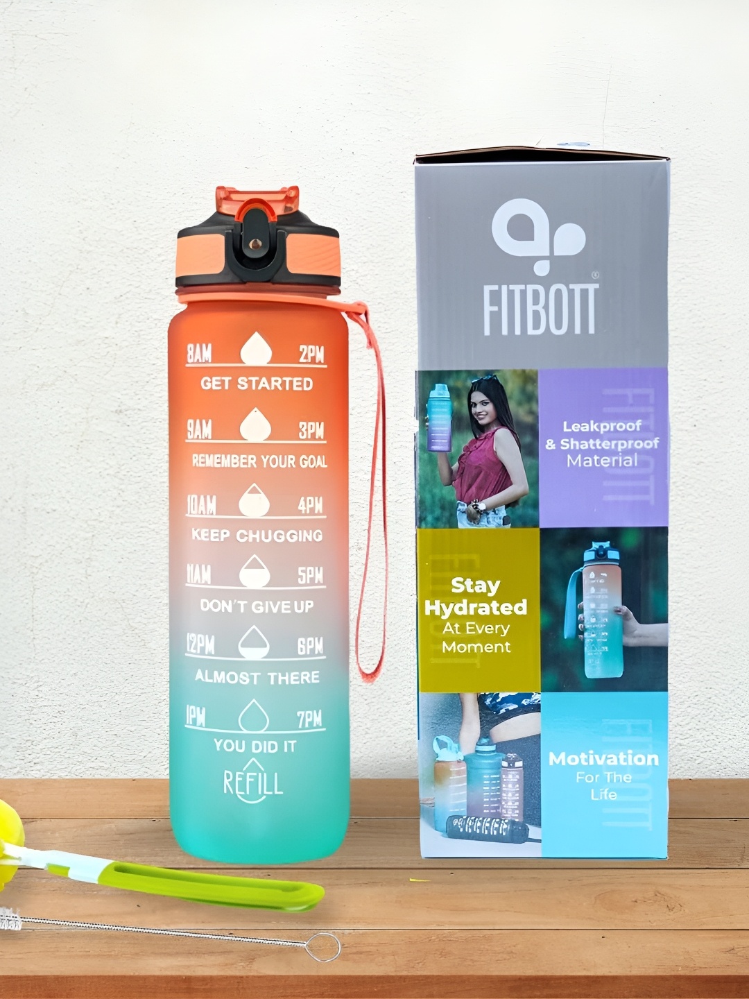 curio centre Orange & White Typography Printed Tritan Time Markings Sports Water Bottle 1l
curio centre Orange & White Typography Printed Tritan Time Markings Sports Water Bottle 1l