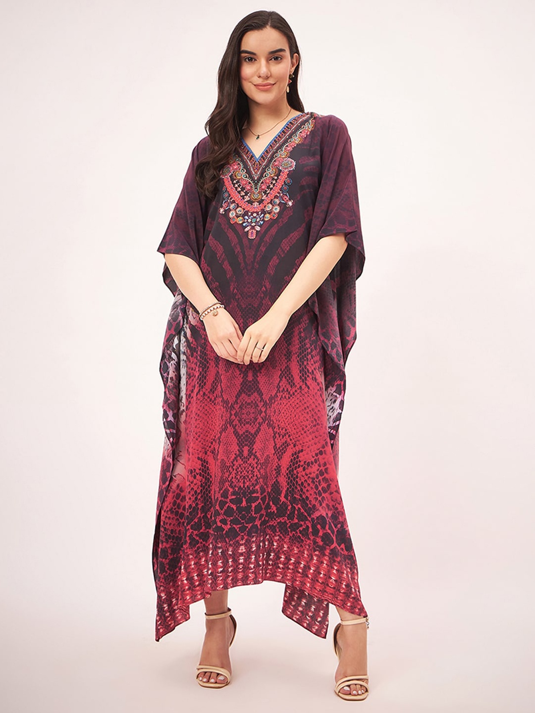 First Resort by Ramola Bachchan Floral Print Kimono Sleeve Crepe Maxi Midi Dress, Red
First Resort by Ramola Bachchan Floral Print Kimono Sleeve Crepe Maxi Midi Dress, Red