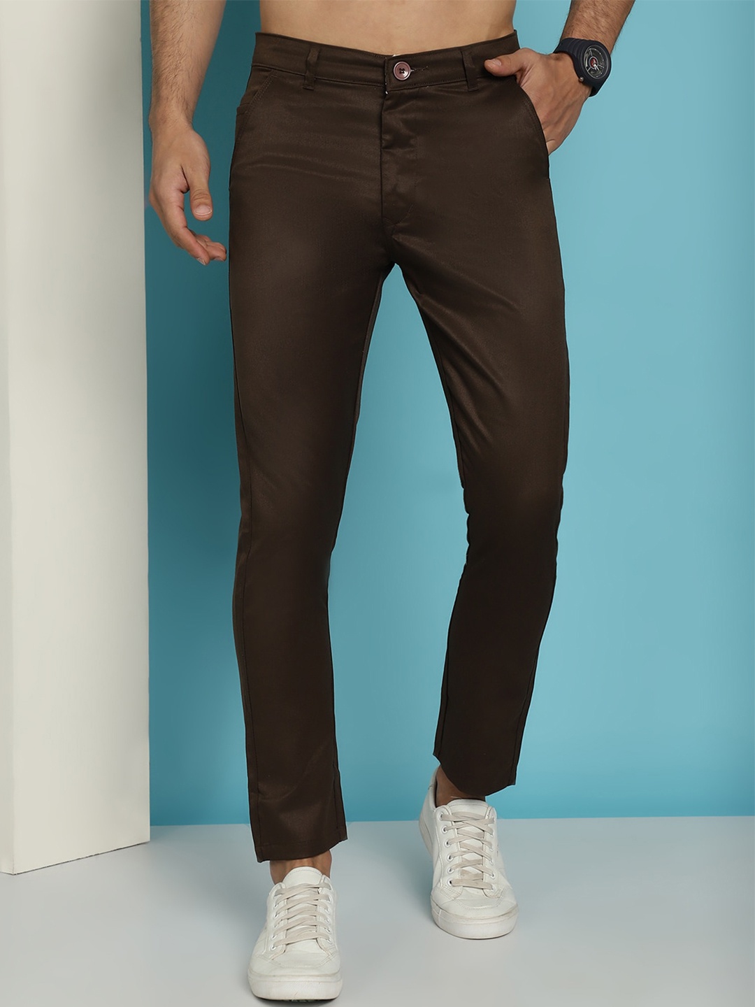 Indian Needle Men Flat Front Mid Rise Relaxed Tapered Fit Casual Chinos Trousers, Coffee brown
Indian Needle Men Flat Front Mid Rise Relaxed Tapered Fit Casual Chinos Trousers, Coffee brown
