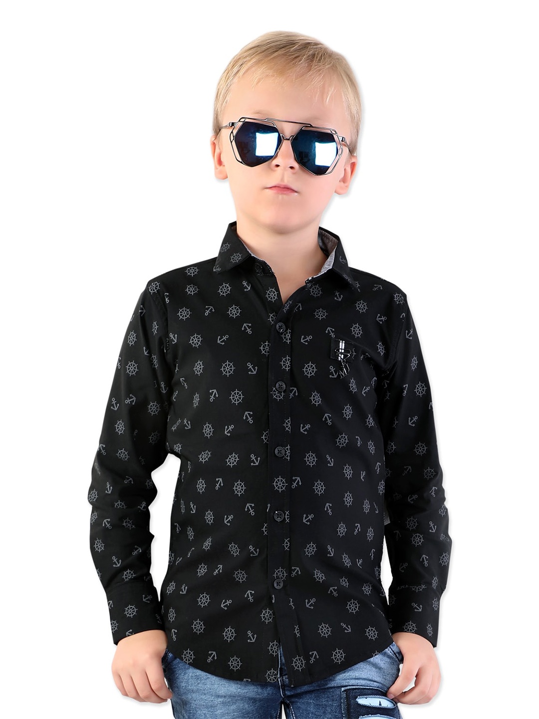 BAESD Boys Classic Spread Collar Long Sleeves Conversational Printed Casual Shirt, Black
BAESD Boys Classic Spread Collar Long Sleeves Conversational Printed Casual Shirt, Black