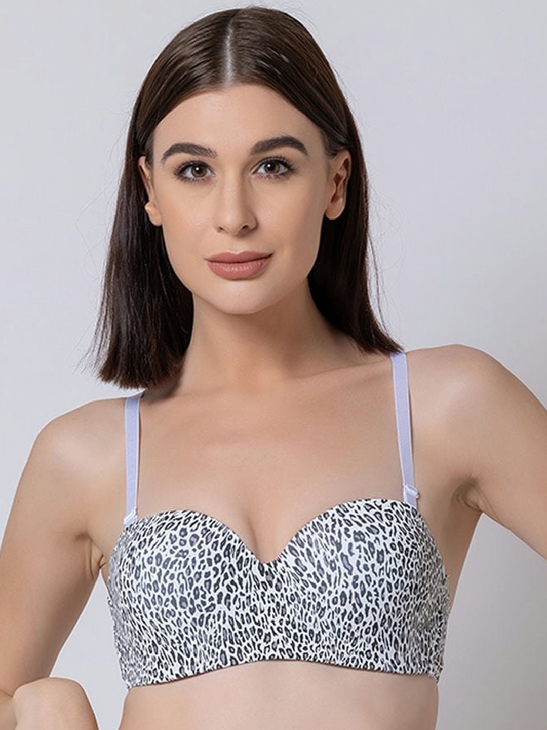 BOLD & BAE Animal Printed Half Coverage Underwired Lightly Padded Bra All Day Comfort, White
BOLD & BAE Animal Printed Half Coverage Underwired Lightly Padded Bra All Day Comfort, White