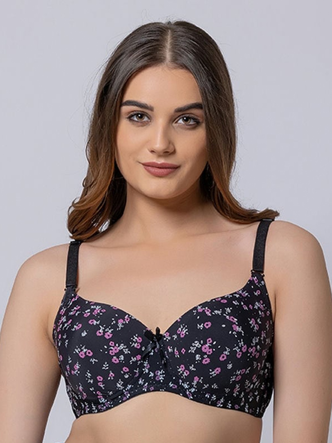 BOLD & BAE Floral Printed Full Coverage Lightly Padded Nylon Everyday Bra- All Day Comfort, Black
BOLD & BAE Floral Printed Full Coverage Lightly Padded Nylon Everyday Bra- All Day Comfort, Black