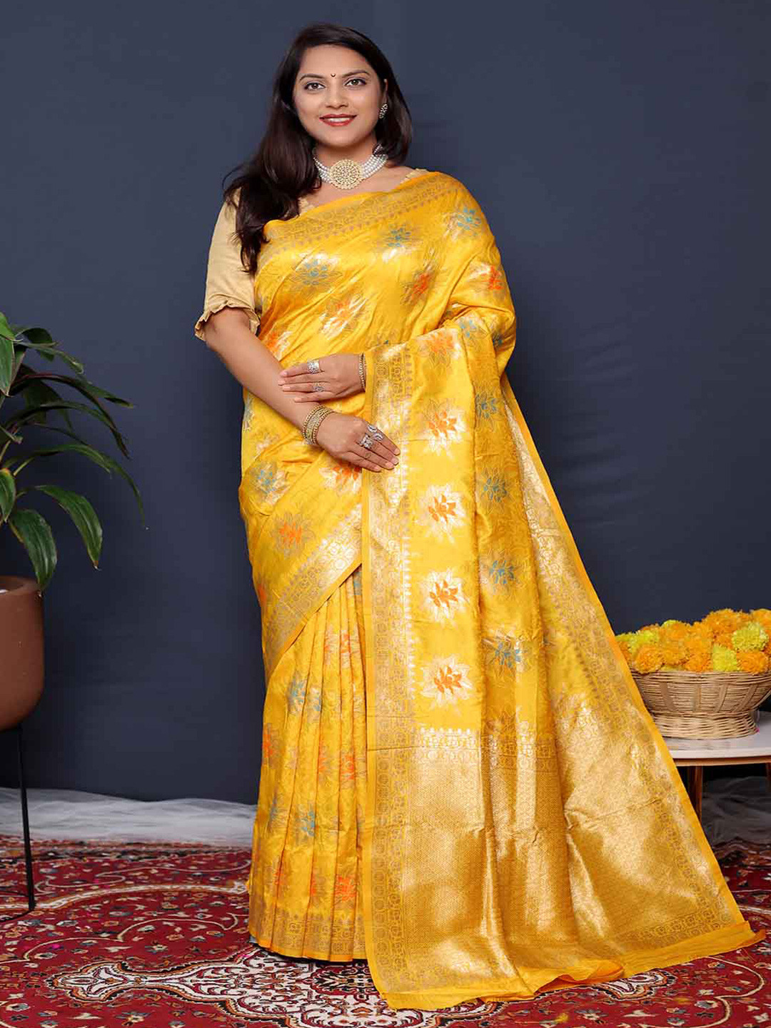 KALINI Ethnic Motifs Woven Design Zari Art Silk Saree, Yellow
KALINI Ethnic Motifs Woven Design Zari Art Silk Saree, Yellow