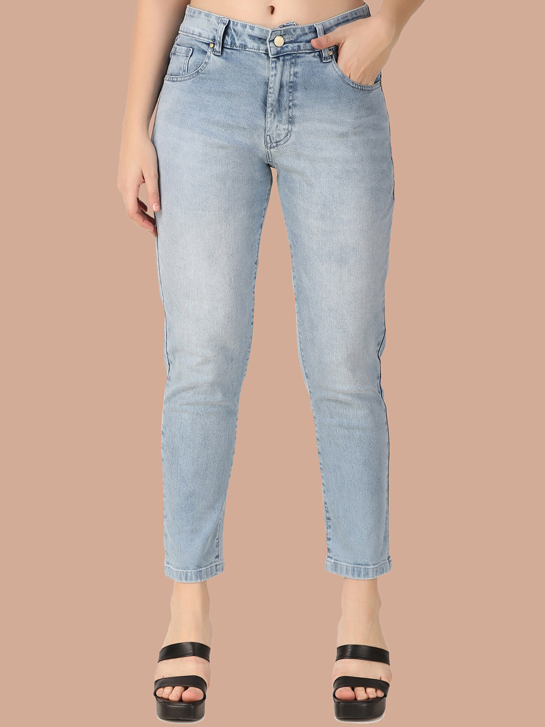 DressBerry Women Jean Boyfriend Fit High-Rise Clean Look Heavy Fade Acid Wash Jeans, Blue
DressBerry Women Jean Boyfriend Fit High-Rise Clean Look Heavy Fade Acid Wash Jeans, Blue