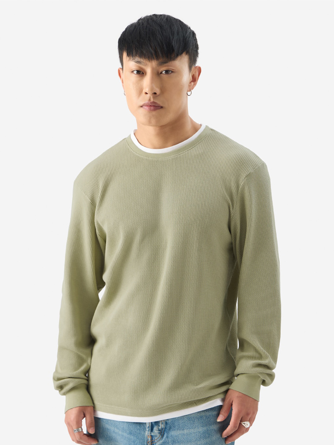 The Souled Store Green & White Relaxed Fit Long Sleeves Pure Cotton Casual T-shirt
The Souled Store Green & White Relaxed Fit Long Sleeves Pure Cotton Casual T-shirt