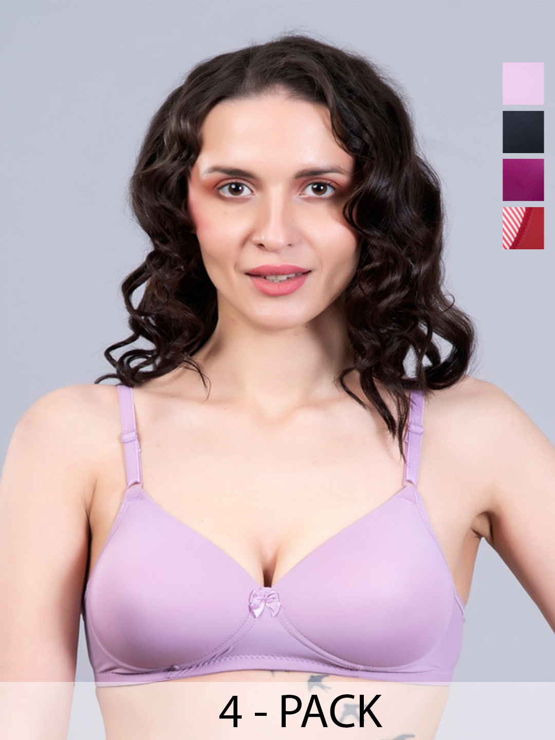 Herryqeal Pack Of 4 Everyday Bra Medium Coverage Underwired Lightly Padded All Day Comfort, Black
Herryqeal Pack Of 4 Everyday Bra Medium Coverage Underwired Lightly Padded All Day Comfort, Black