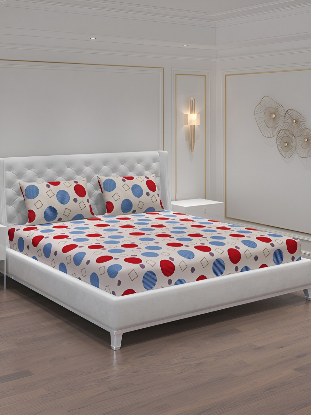 Moca By Monte Carlo Beige & Red Geometric 120 TC 2 Queen Bedsheet with 4 Pillow Covers
Moca By Monte Carlo Beige & Red Geometric 120 TC 2 Queen Bedsheet with 4 Pillow Covers