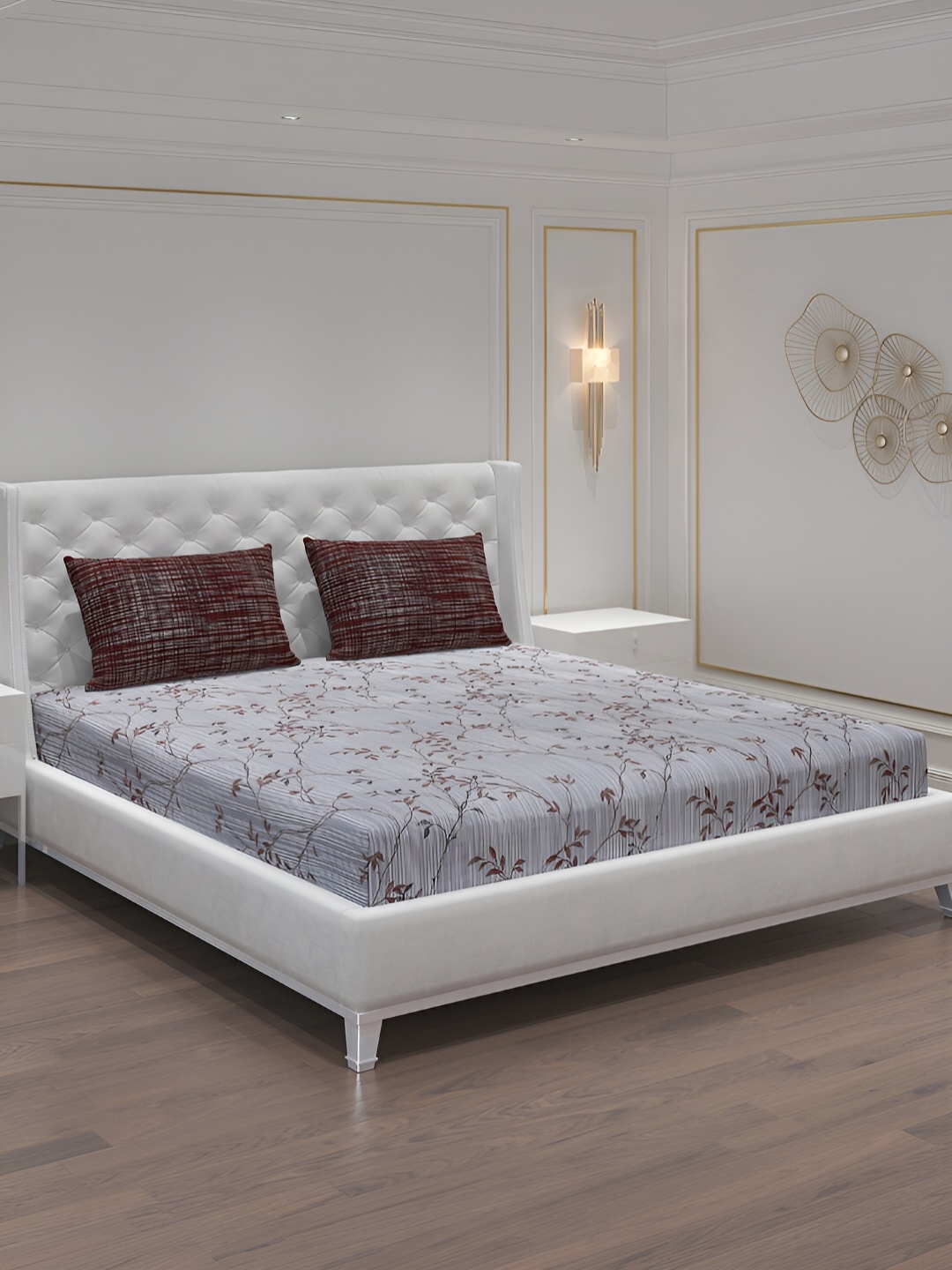 Moca By Monte Carlo Grey & Brown Floral 104 TC 2 Queen Bedsheet with 4 Pillow Covers
Moca By Monte Carlo Grey & Brown Floral 104 TC 2 Queen Bedsheet with 4 Pillow Covers