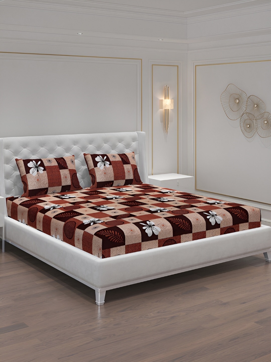 Moca By Monte Carlo Brown & White Floral 120 TC 2 Queen Bedsheet with 4 Pillow Covers
Moca By Monte Carlo Brown & White Floral 120 TC 2 Queen Bedsheet with 4 Pillow Covers