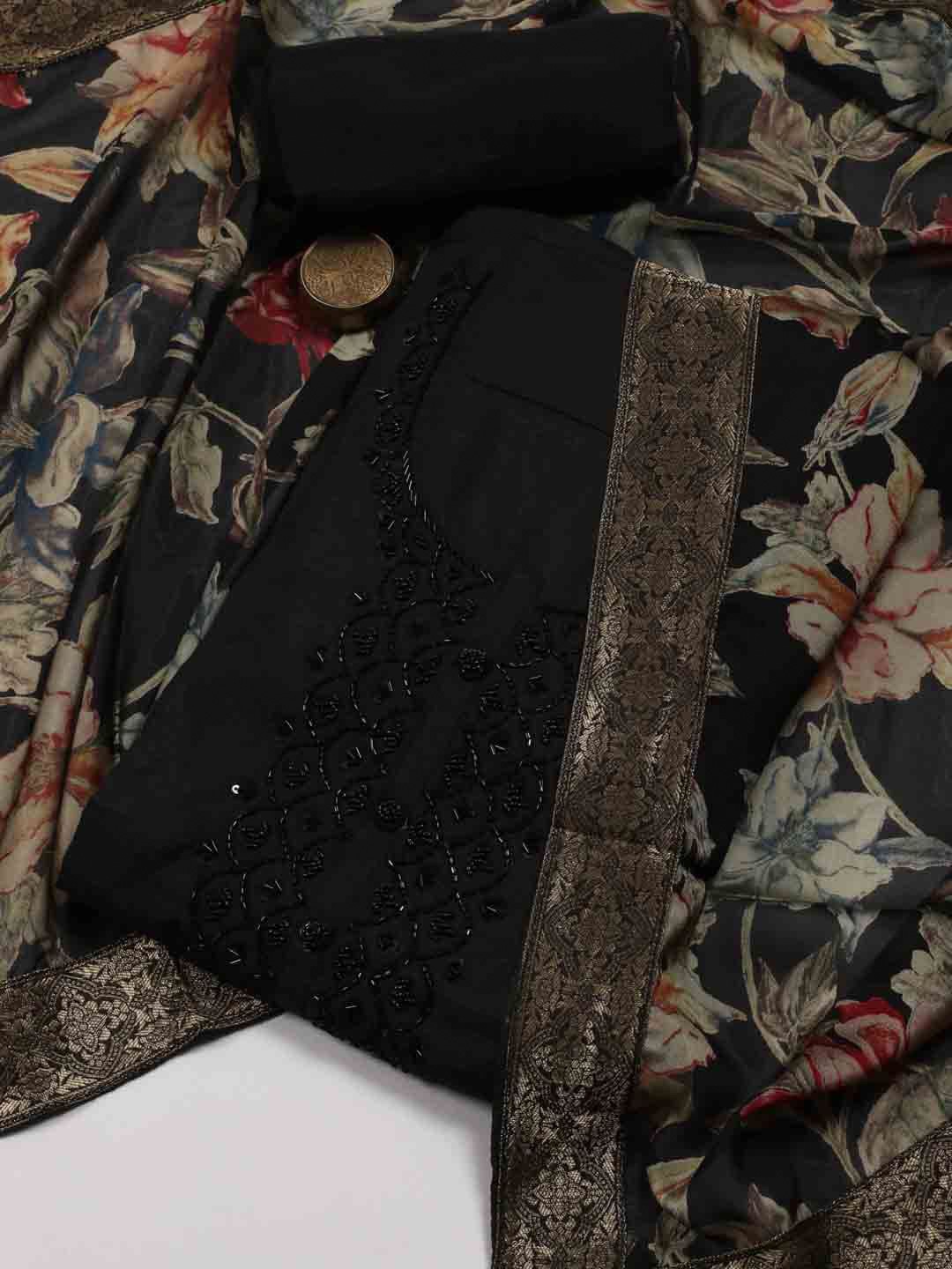Meena Bazaar Ethnic Motifs Embroidered Beads & Stones Art Silk Unstitched Dress Material, Black
Meena Bazaar Ethnic Motifs Embroidered Beads & Stones Art Silk Unstitched Dress Material, Black