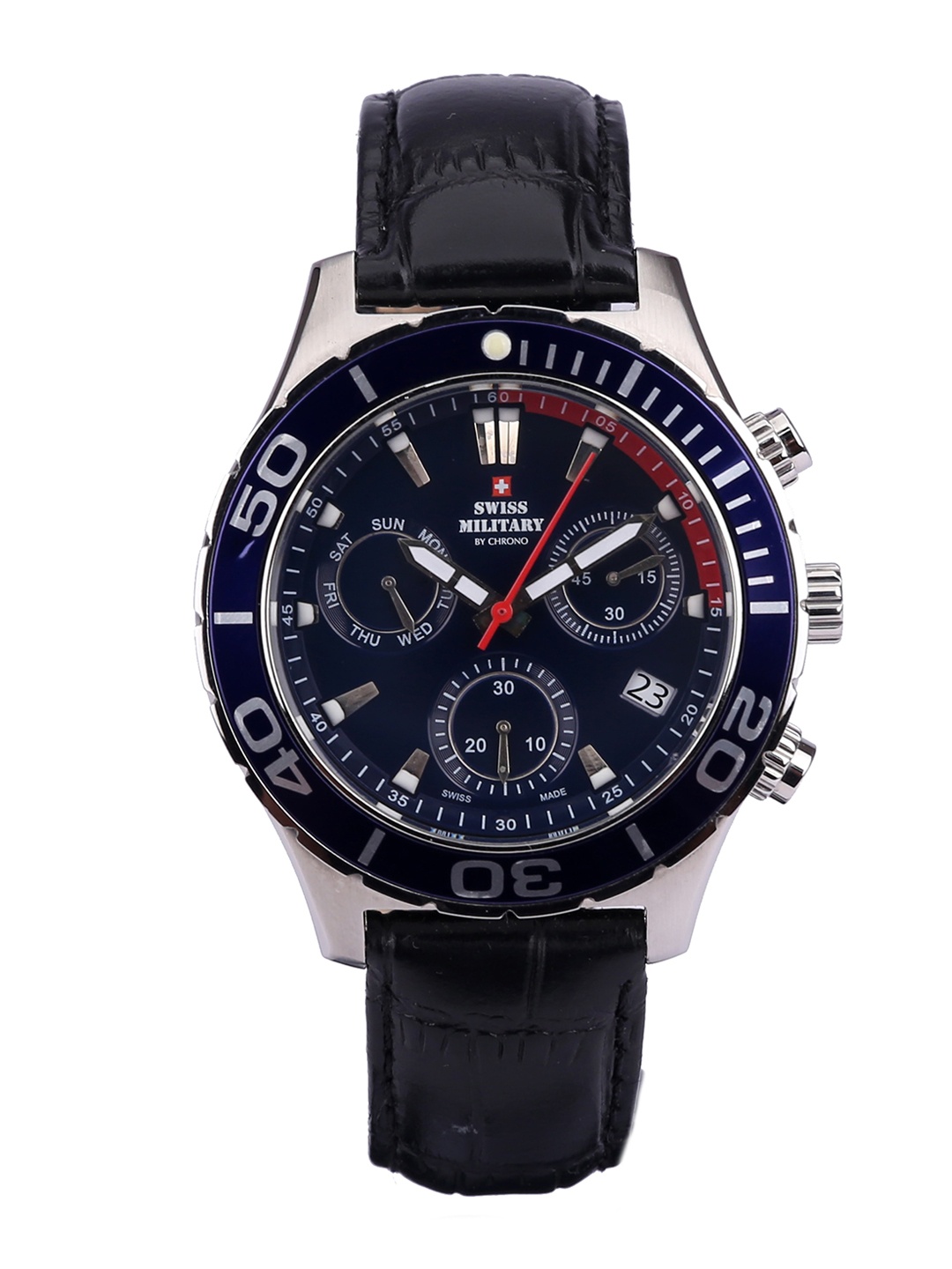 Swiss Military by Chrono Men Dial & Leather Straps Analogue Chronograph Watch SM34048.02ZZ, Black
Swiss Military by Chrono Men Dial & Leather Straps Analogue Chronograph Watch SM34048.02ZZ, Black