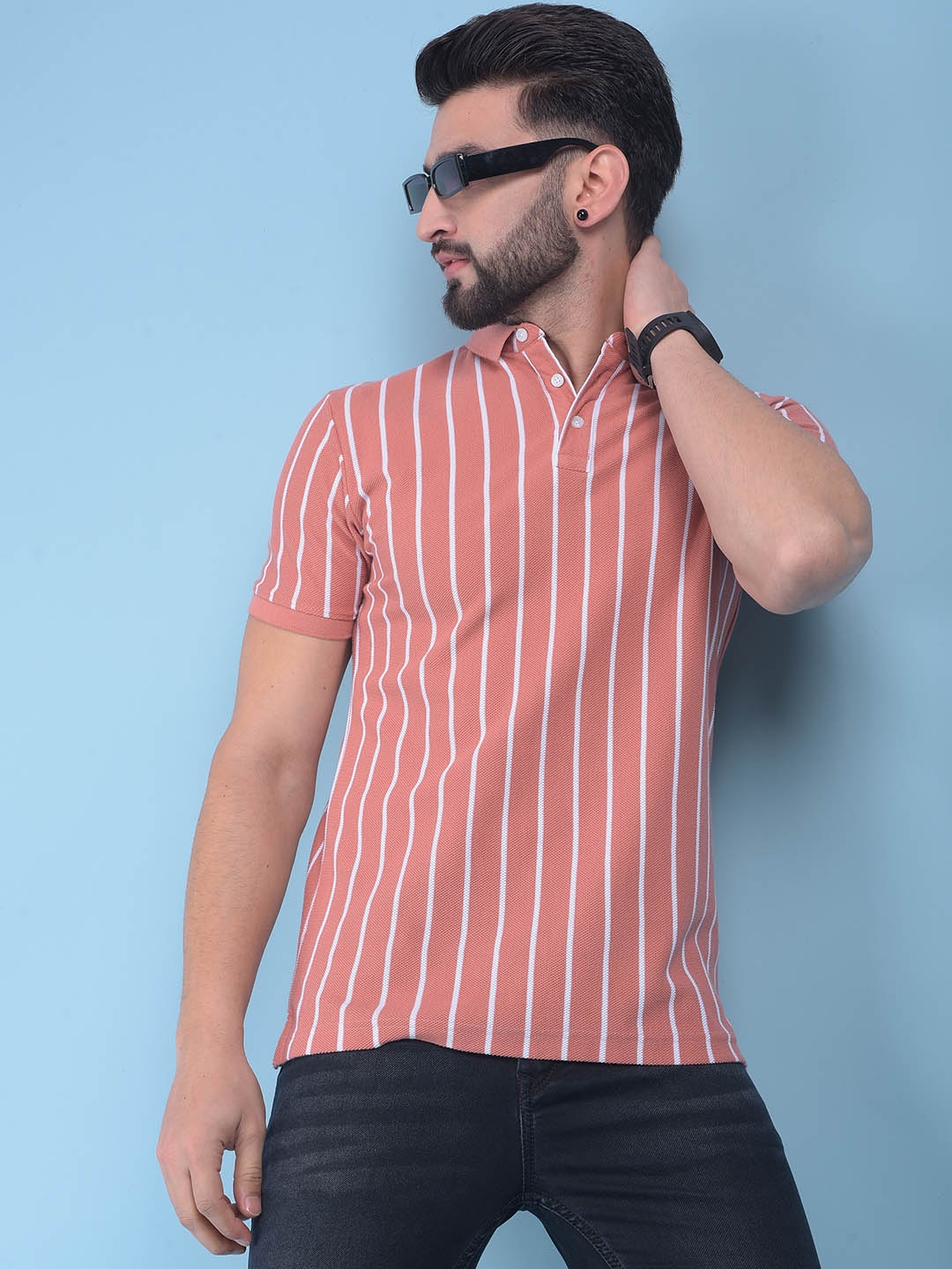 Crimsoune Club Striped Polo Collar Short Sleeves Slim Fit Casual T-shirt, Peach
Crimsoune Club Striped Polo Collar Short Sleeves Slim Fit Casual T-shirt, Peach