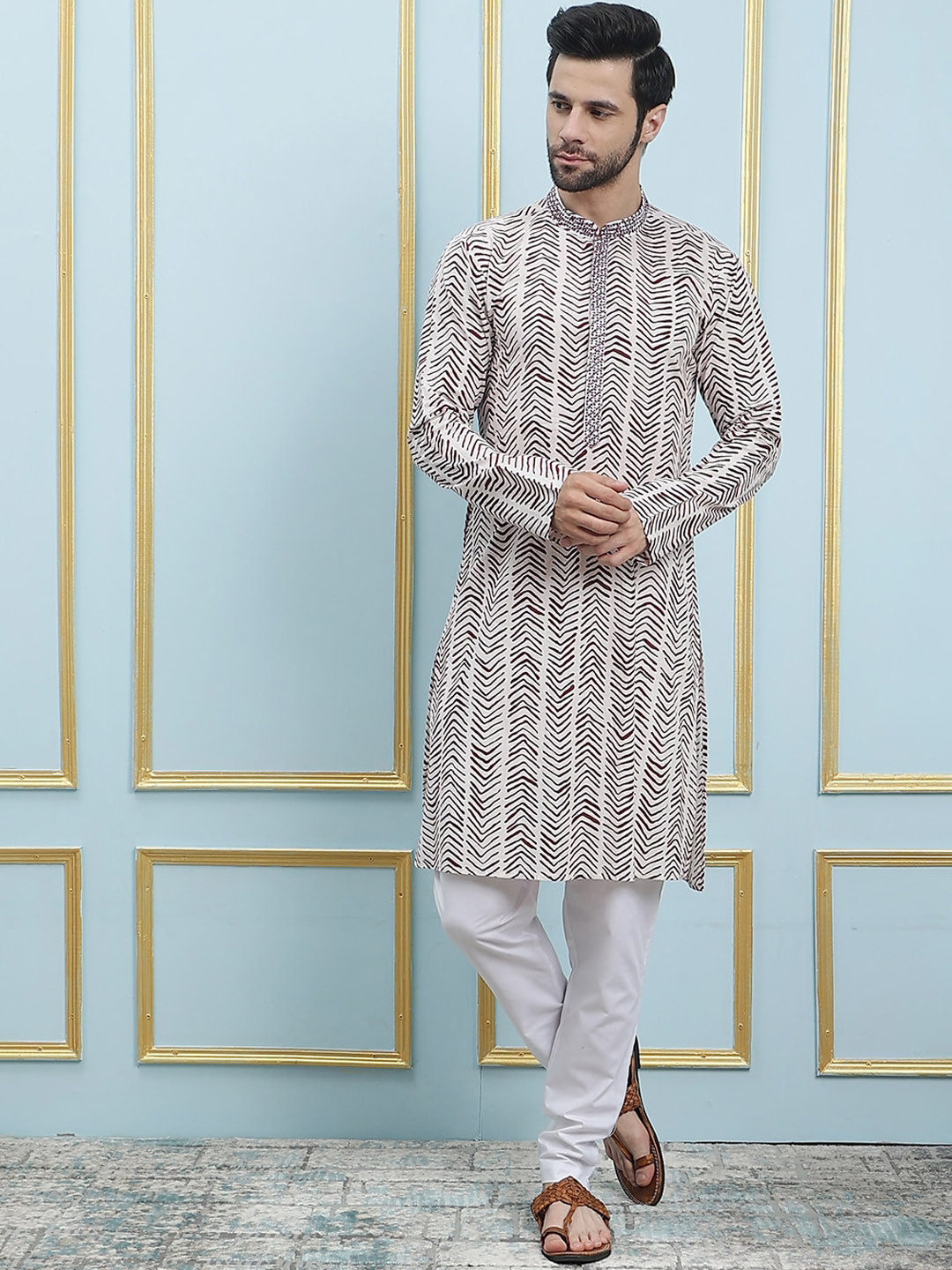 See Designs Geometric Printed Thread Work Pure Cotton Straight Kurta With Pyjama, White
See Designs Geometric Printed Thread Work Pure Cotton Straight Kurta With Pyjama, White