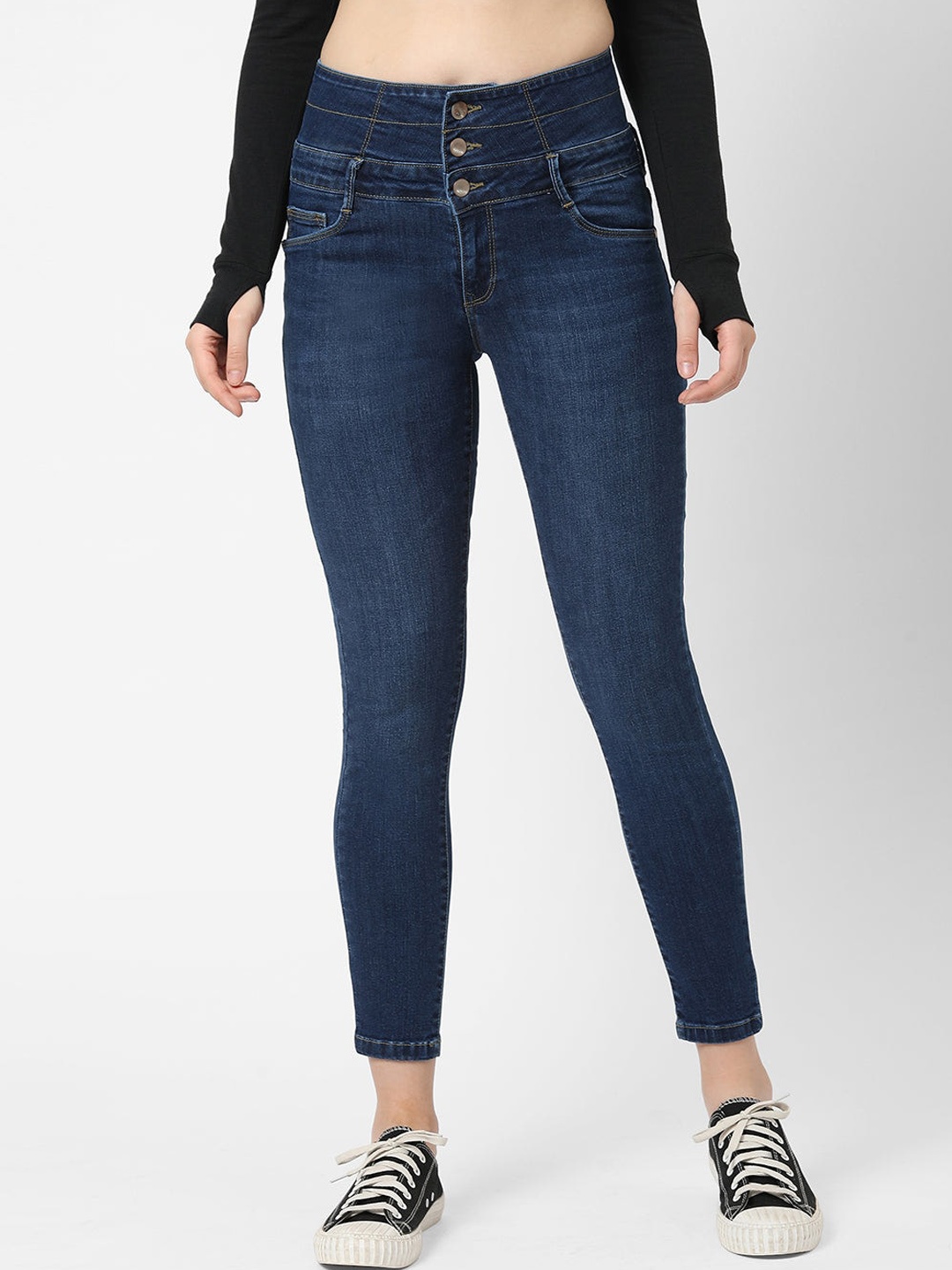 Kraus Jeans Women Super Skinny Fit High Rise Clean Look Light Fade Cropped Jeans, Blue
Kraus Jeans Women Super Skinny Fit High Rise Clean Look Light Fade Cropped Jeans, Blue