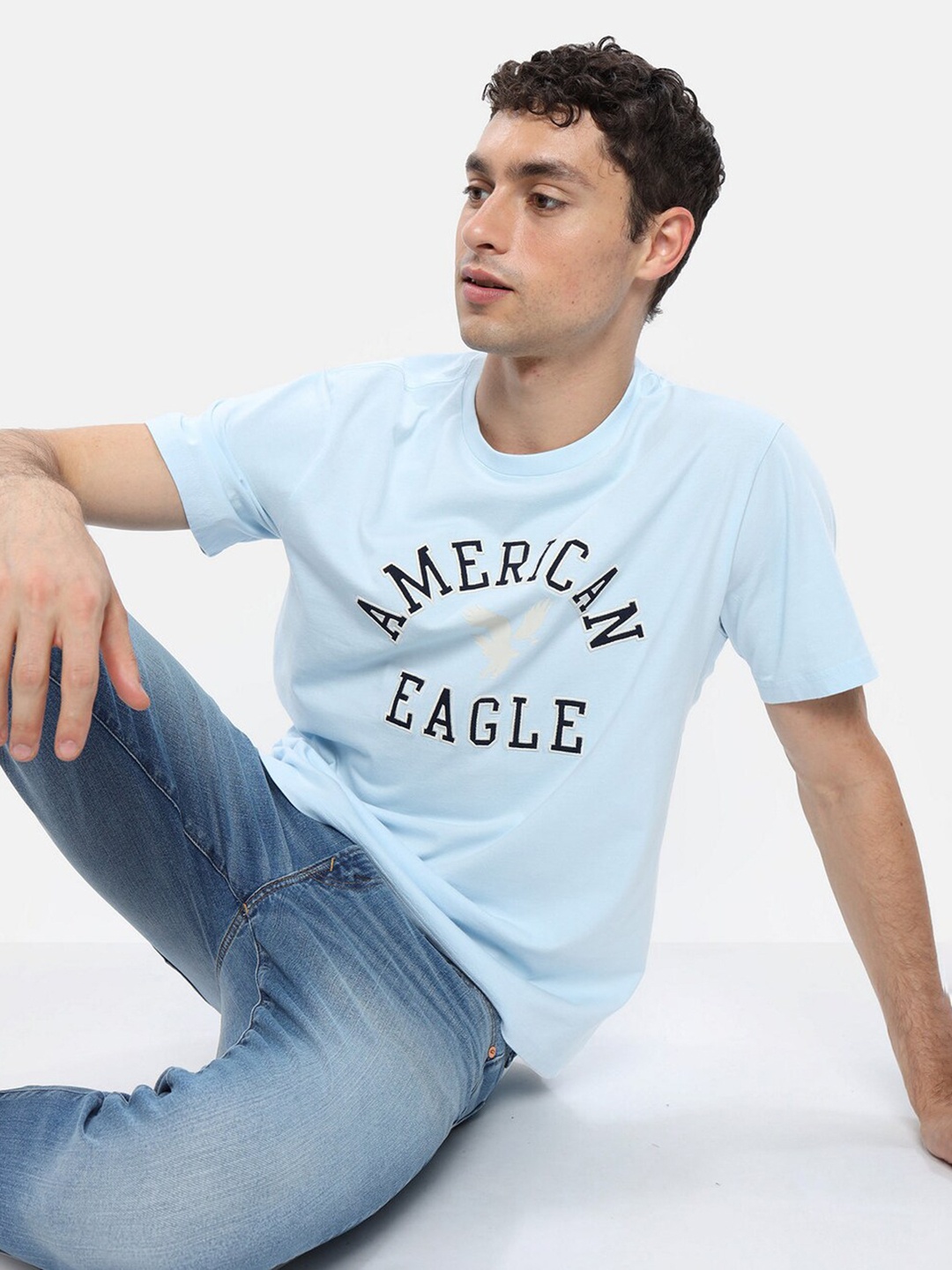 AMERICAN EAGLE OUTFITTERS Typography Round Neck Half Sleeves Applique Cotton T-shirt, Blue
AMERICAN EAGLE OUTFITTERS Typography Round Neck Half Sleeves Applique Cotton T-shirt, Blue