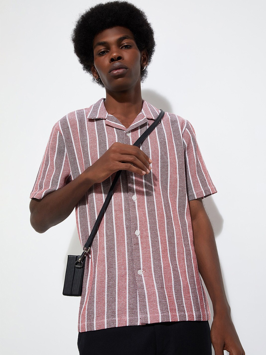max URB_N Standard Multi Striped Spread Collar Short sleeves Cotton Casual Shirt, Pink
max URB_N Standard Multi Striped Spread Collar Short sleeves Cotton Casual Shirt, Pink
