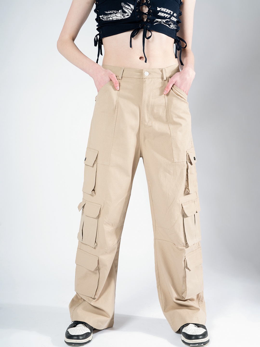 Stylecast X Hersheinbox Women High-Rise Pockets Detailing Pure Cotton Cargos Trousers, Beige
Stylecast X Hersheinbox Women High-Rise Pockets Detailing Pure Cotton Cargos Trousers, Beige