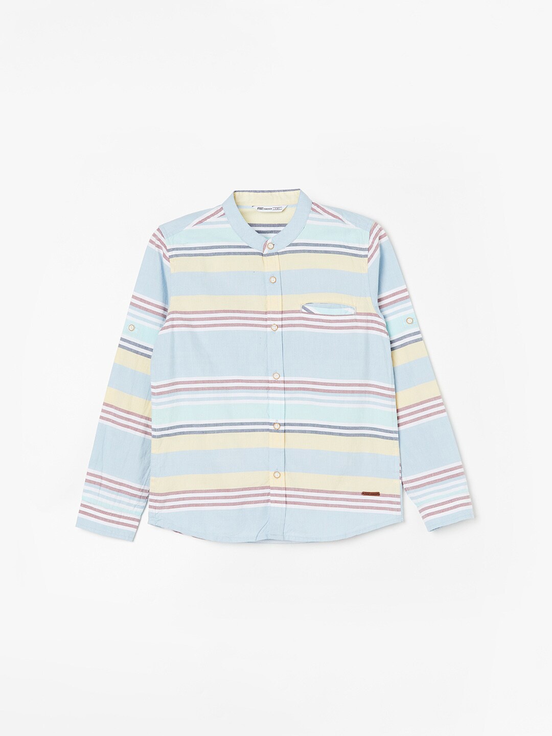 Fame Forever by Lifestyle Boys Horizontal Striped Mandarin Collar Cotton Casual Shirt, Multi
Fame Forever by Lifestyle Boys Horizontal Striped Mandarin Collar Cotton Casual Shirt, Multi
