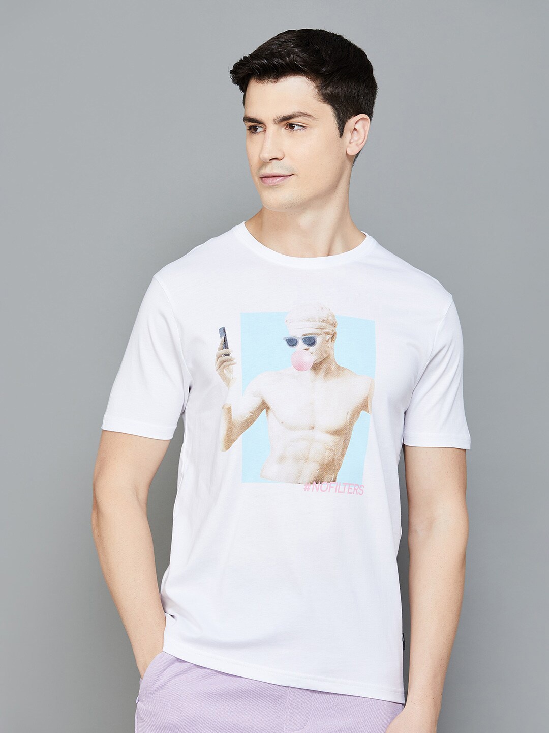 Fame Forever by Lifestyle Graphic Printed Round Neck Short Sleeves Cotton T-Shirt, White
Fame Forever by Lifestyle Graphic Printed Round Neck Short Sleeves Cotton T-Shirt, White