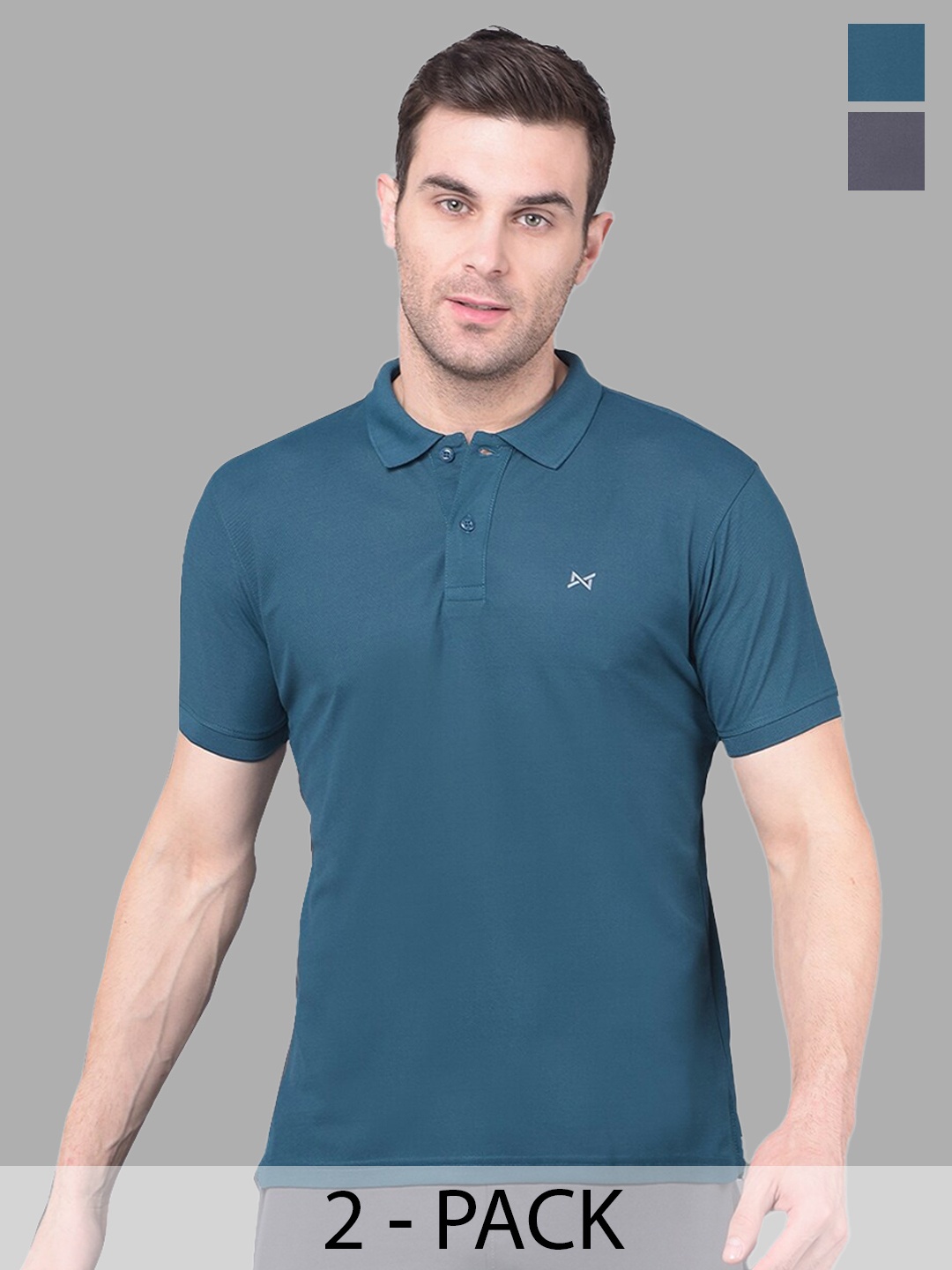 Force NXT Men Pack of 2 Anti Viral Anti Odour Cool Collared Polo Sports Solid T-Shirts, Grey
Force NXT Men Pack of 2 Anti Viral Anti Odour Cool Collared Polo Sports Solid T-Shirts, Grey