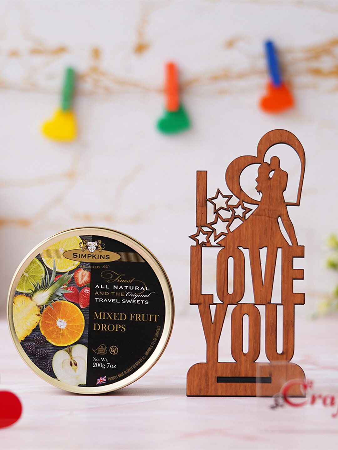 eCraftIndia Couple with I Love You Valentine's Showpiece And Mixed Fruit Candy, Brown
eCraftIndia Couple with I Love You Valentine's Showpiece And Mixed Fruit Candy, Brown