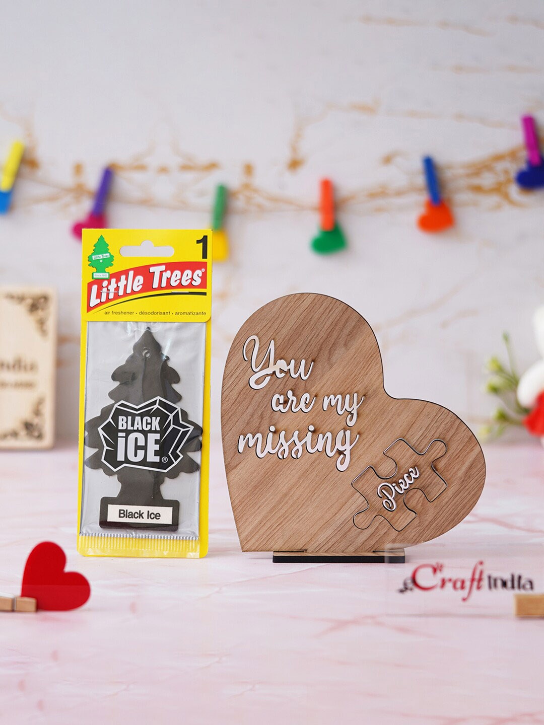 eCraftIndia "You Are My Missing Piece" Showpiece & Air Freshener Black Ice Pack, Brown
eCraftIndia "You Are My Missing Piece" Showpiece & Air Freshener Black Ice Pack, Brown