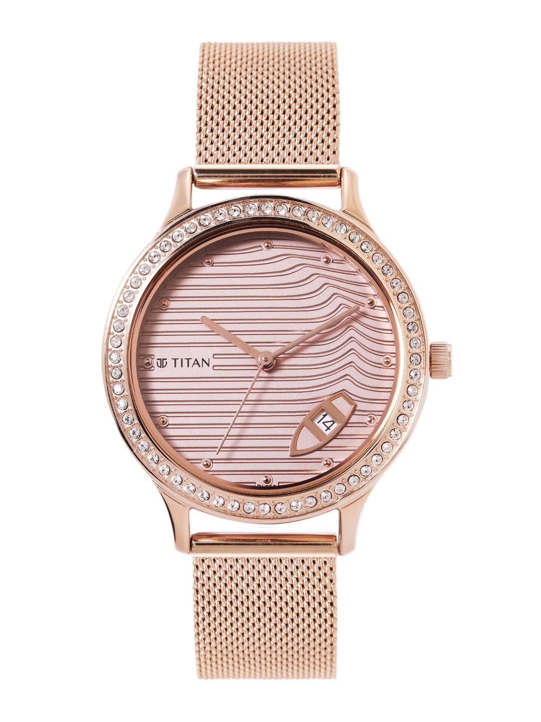Titan Women Embellished Dial & Stainless Steel Bracelet Style Analogue Watch 2634WM04, Rose gold
Titan Women Embellished Dial & Stainless Steel Bracelet Style Analogue Watch 2634WM04, Rose gold