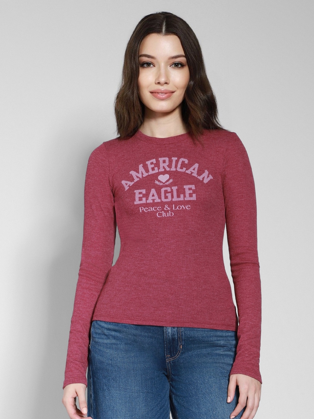 AMERICAN EAGLE OUTFITTERS Typography Printed Round Neck Long-Sleeve Thermal Top, Maroon
AMERICAN EAGLE OUTFITTERS Typography Printed Round Neck Long-Sleeve Thermal Top, Maroon
