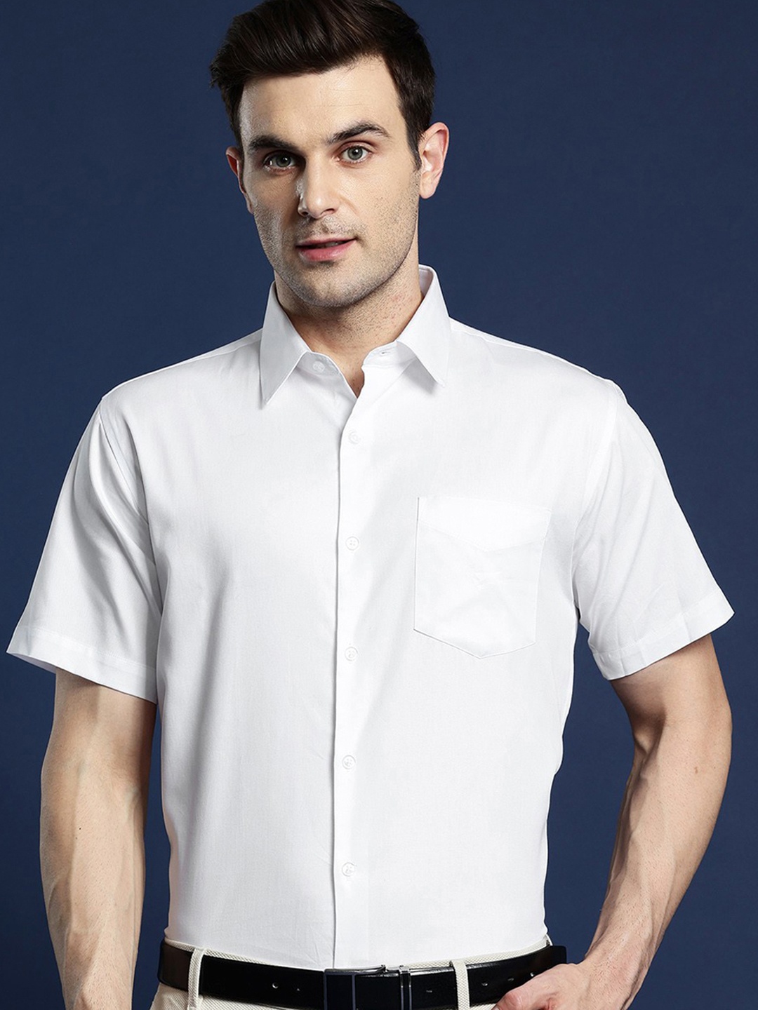 Hancock Comfort Slim Fit Spread Collar Short Sleeves Pure Cotton Formal Shirt, White
Hancock Comfort Slim Fit Spread Collar Short Sleeves Pure Cotton Formal Shirt, White