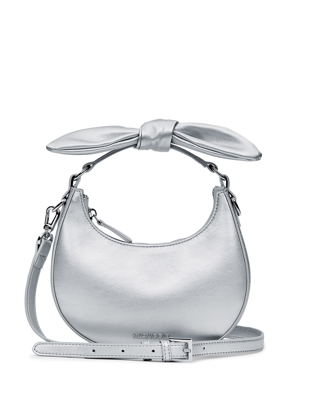 MIRAGGIO Glossy Bow Details Crossbody Bag with Adjustable & Detachable Sling Strap, Silver
MIRAGGIO Glossy Bow Details Crossbody Bag with Adjustable & Detachable Sling Strap, Silver