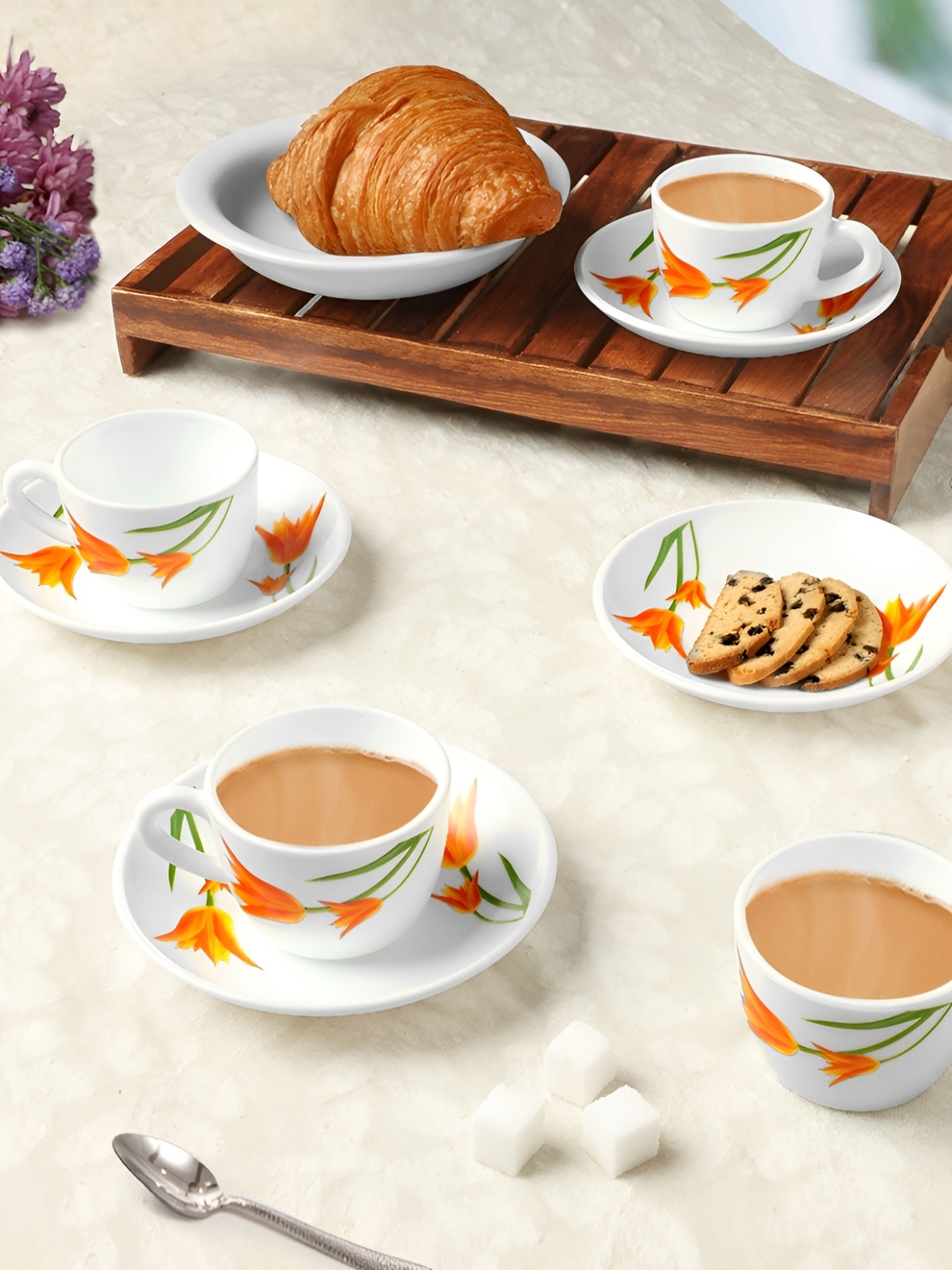 Larah by BOROSIL Firefly 8 Pieces White & Green Printed Opalware Cups & Saucers 140 ml
Larah by BOROSIL Firefly 8 Pieces White & Green Printed Opalware Cups & Saucers 140 ml