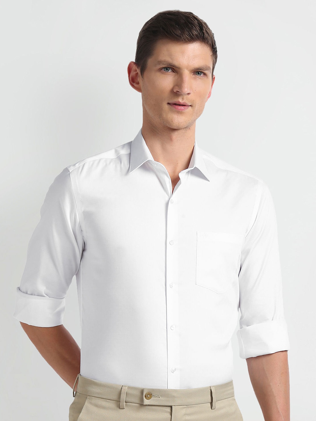 Arrow Auto Press Slim Fit Twill Spread Collar Long Sleeves Autopress Formal Shirt, White
Arrow Auto Press Slim Fit Twill Spread Collar Long Sleeves Autopress Formal Shirt, White