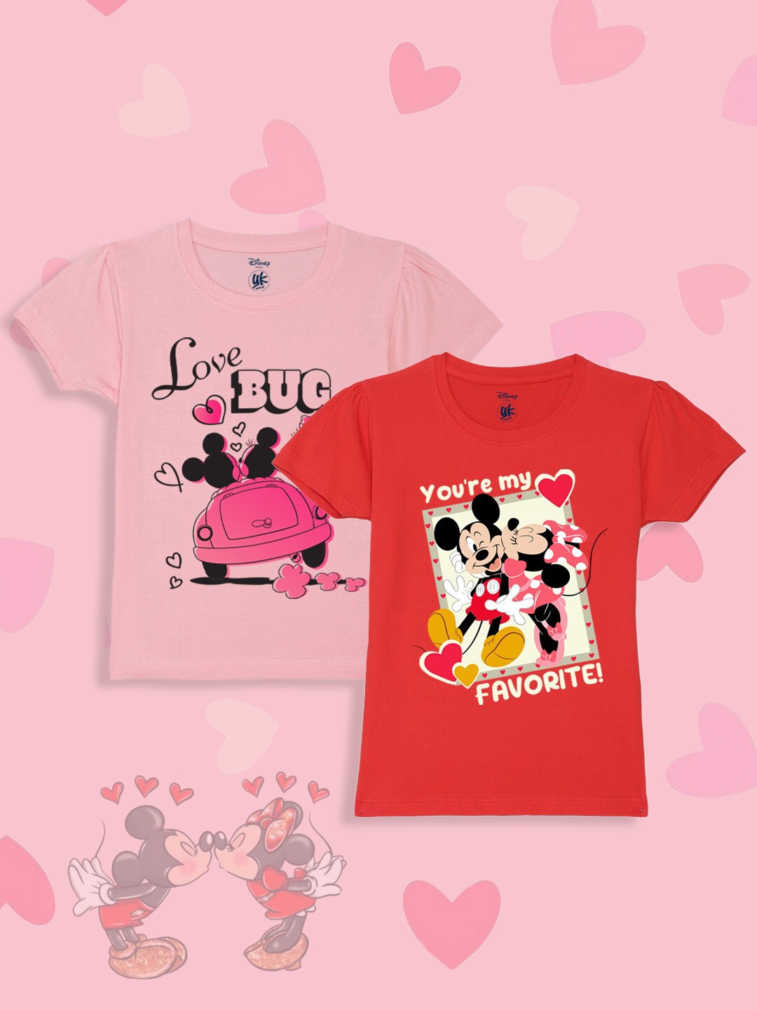 YK Disney Girls Pack of 2 Printed Round Neck Short Sleeves Pure Cotton Regular T-shirt, Pink
YK Disney Girls Pack of 2 Printed Round Neck Short Sleeves Pure Cotton Regular T-shirt, Pink