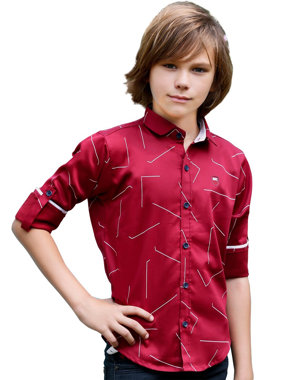BAESD Boys Classic Geometric Printed Spread Collar Roll-Up Sleeves Cotton Casual Shirt, Maroon
BAESD Boys Classic Geometric Printed Spread Collar Roll-Up Sleeves Cotton Casual Shirt, Maroon