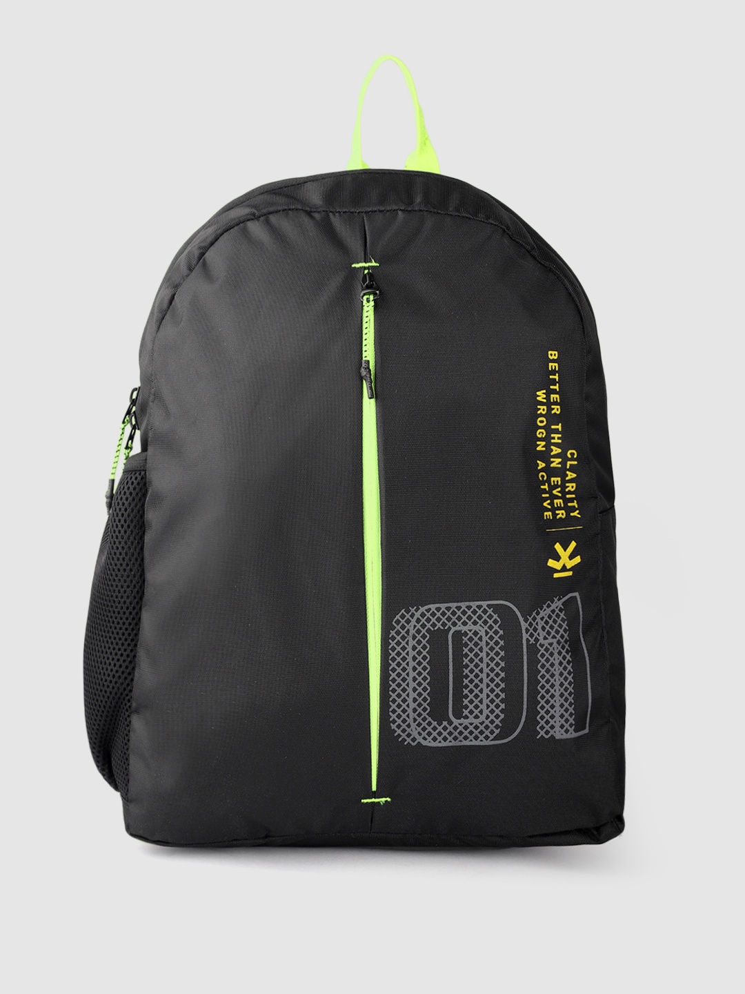WROGN Unisex Typography Printed Backpack - 15 Inch, Black