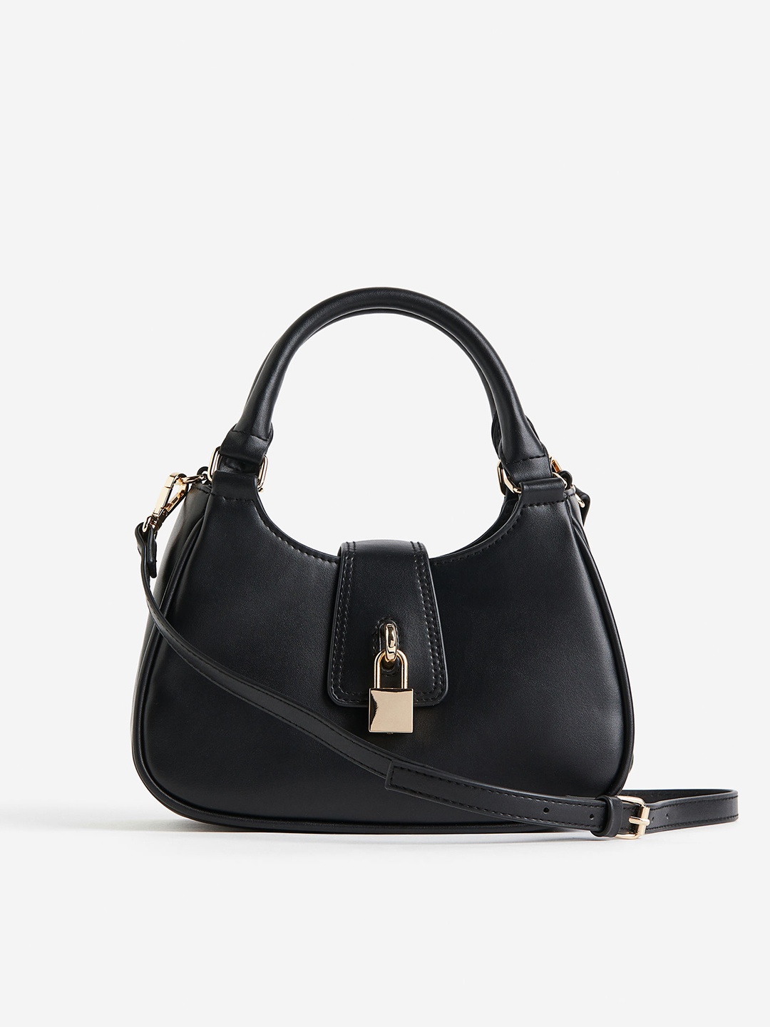 H&M Padlock-Detail Crossbody Bag, Black