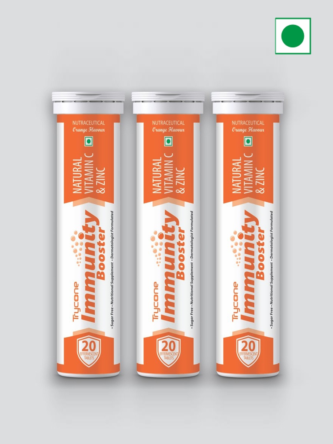 Trycone Set Of 3 Immunity Booster Tablets With Vitamin C - Orange - 20 Tablets Per Bottle
Trycone Set Of 3 Immunity Booster Tablets With Vitamin C - Orange - 20 Tablets Per Bottle