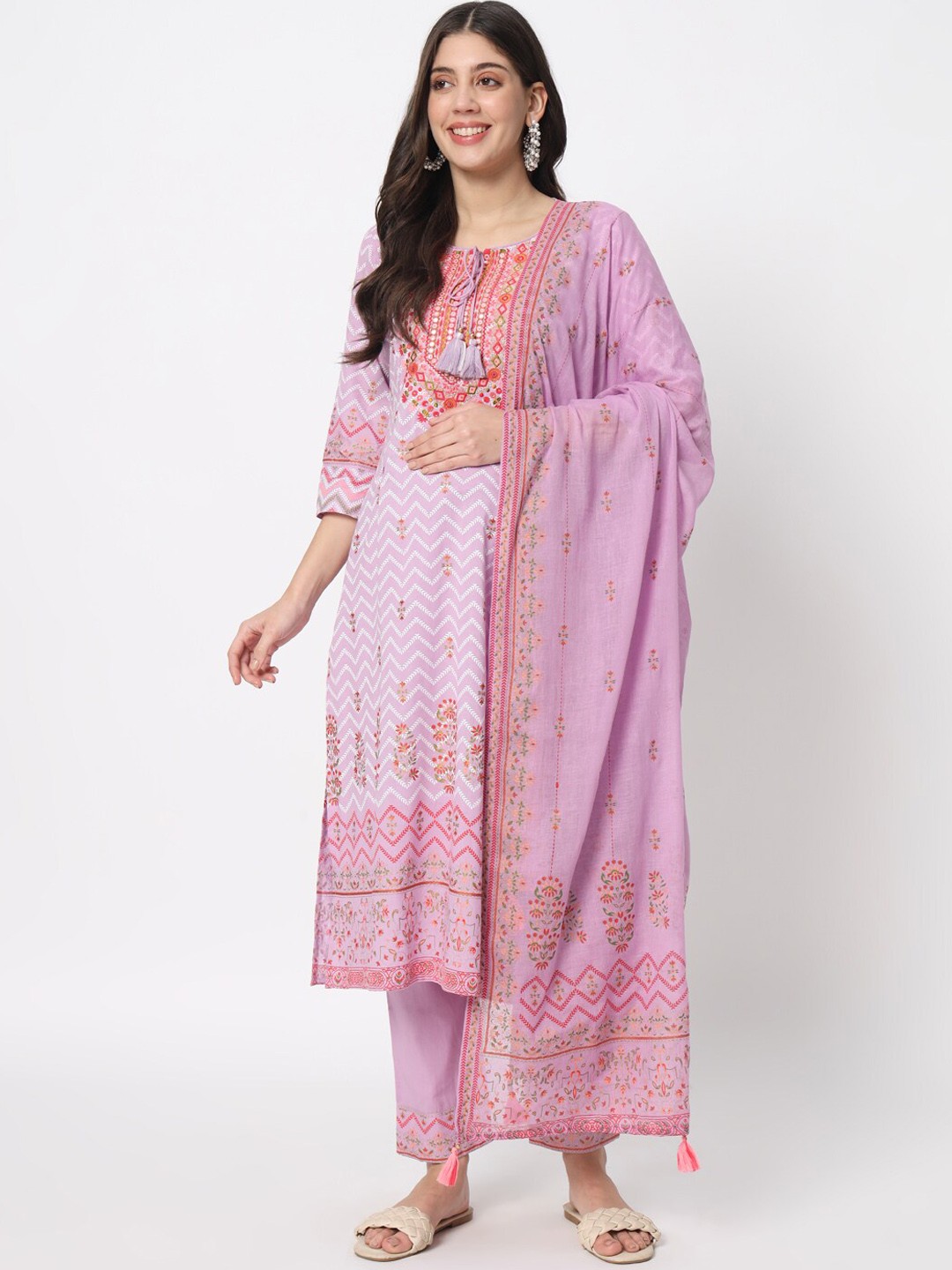 mumzhug Ethnic Motifs Regular Thread Work Pure Cotton Kurta with Palazzos & Dupatta, Lavender
mumzhug Ethnic Motifs Regular Thread Work Pure Cotton Kurta with Palazzos & Dupatta, Lavender
