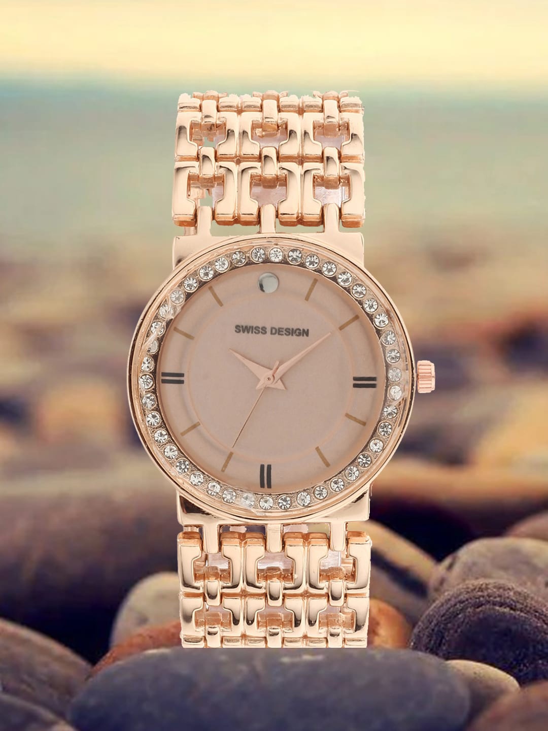 Swiss Design Women Embellished Dial & Metal Straps Analogue Watch SDWatch24-G6, Rose gold
Swiss Design Women Embellished Dial & Metal Straps Analogue Watch SDWatch24-G6, Rose gold