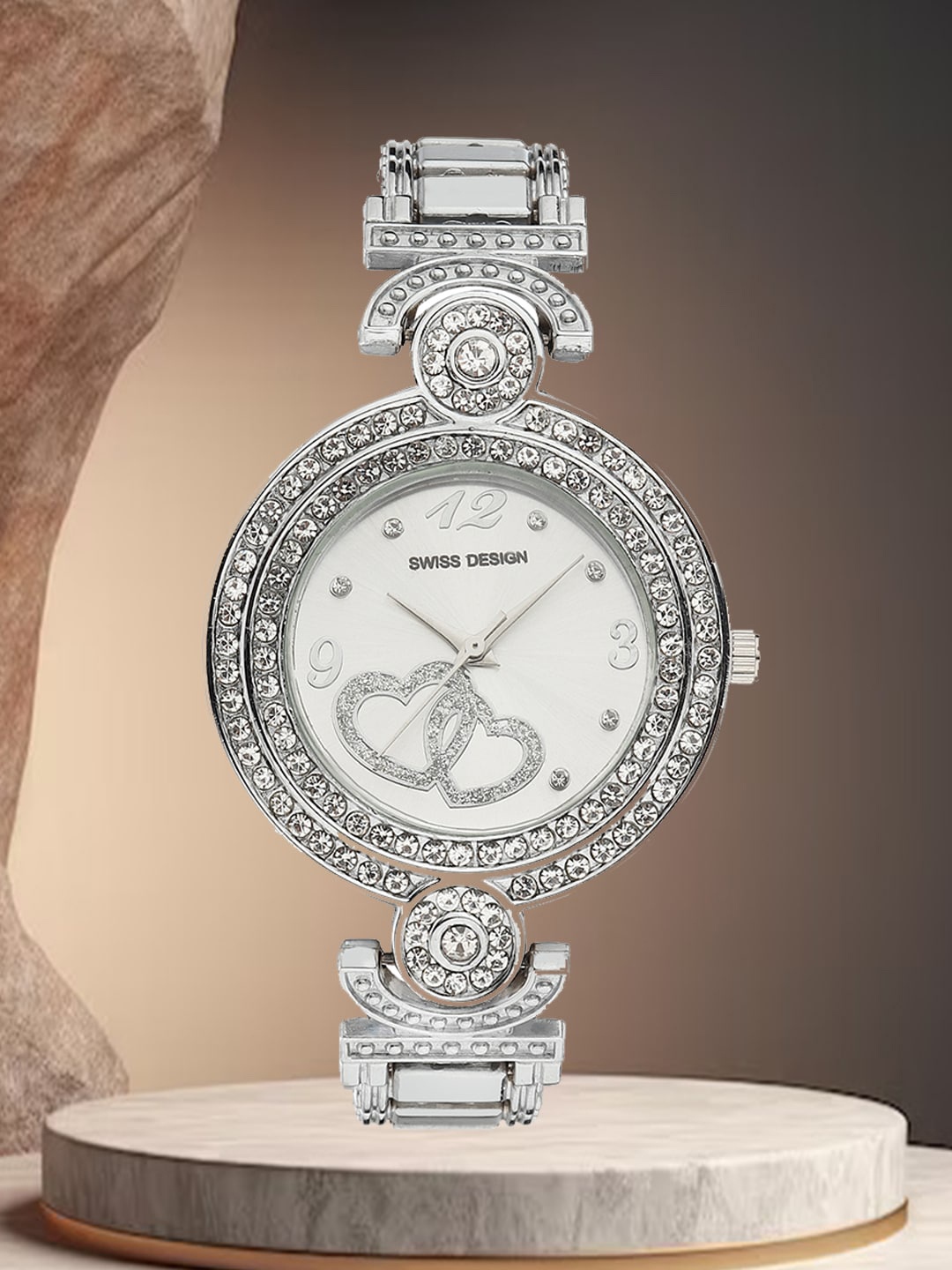 Swiss Design Women Embellished Dial & Bracelet Style Straps Analogue Watch SDWatch24-WA1, Silver
Swiss Design Women Embellished Dial & Bracelet Style Straps Analogue Watch SDWatch24-WA1, Silver
