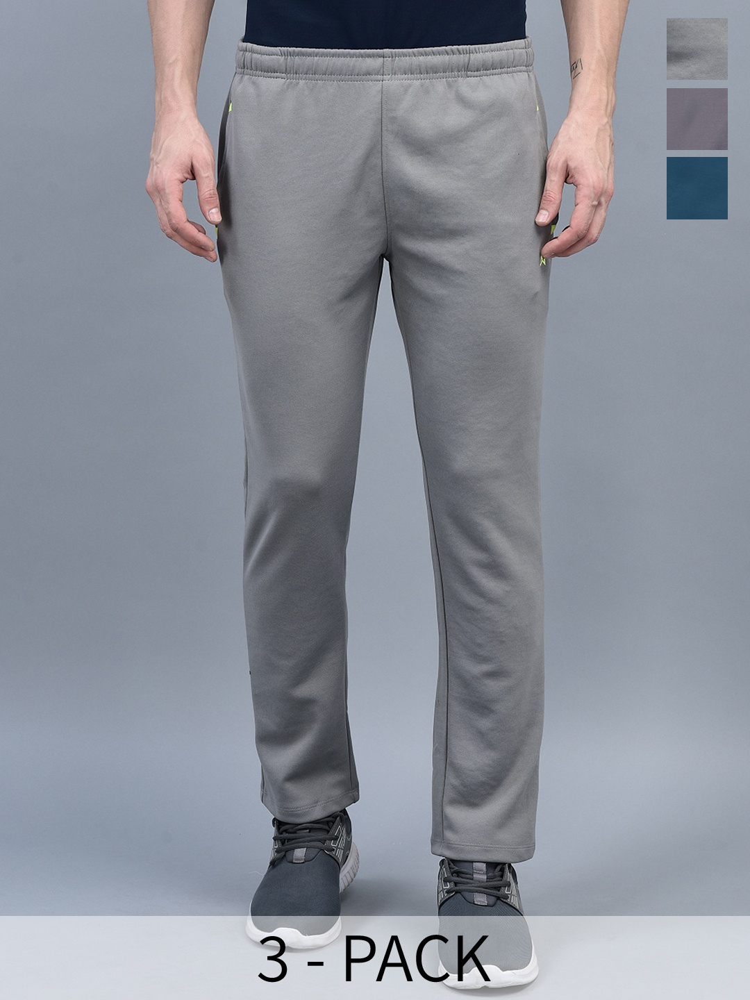 Force NXT Men Pack Of 3 Solid Mid-Rise Anti Viral Anti Odour Cool Sports Track Pants, Grey
Force NXT Men Pack Of 3 Solid Mid-Rise Anti Viral Anti Odour Cool Sports Track Pants, Grey