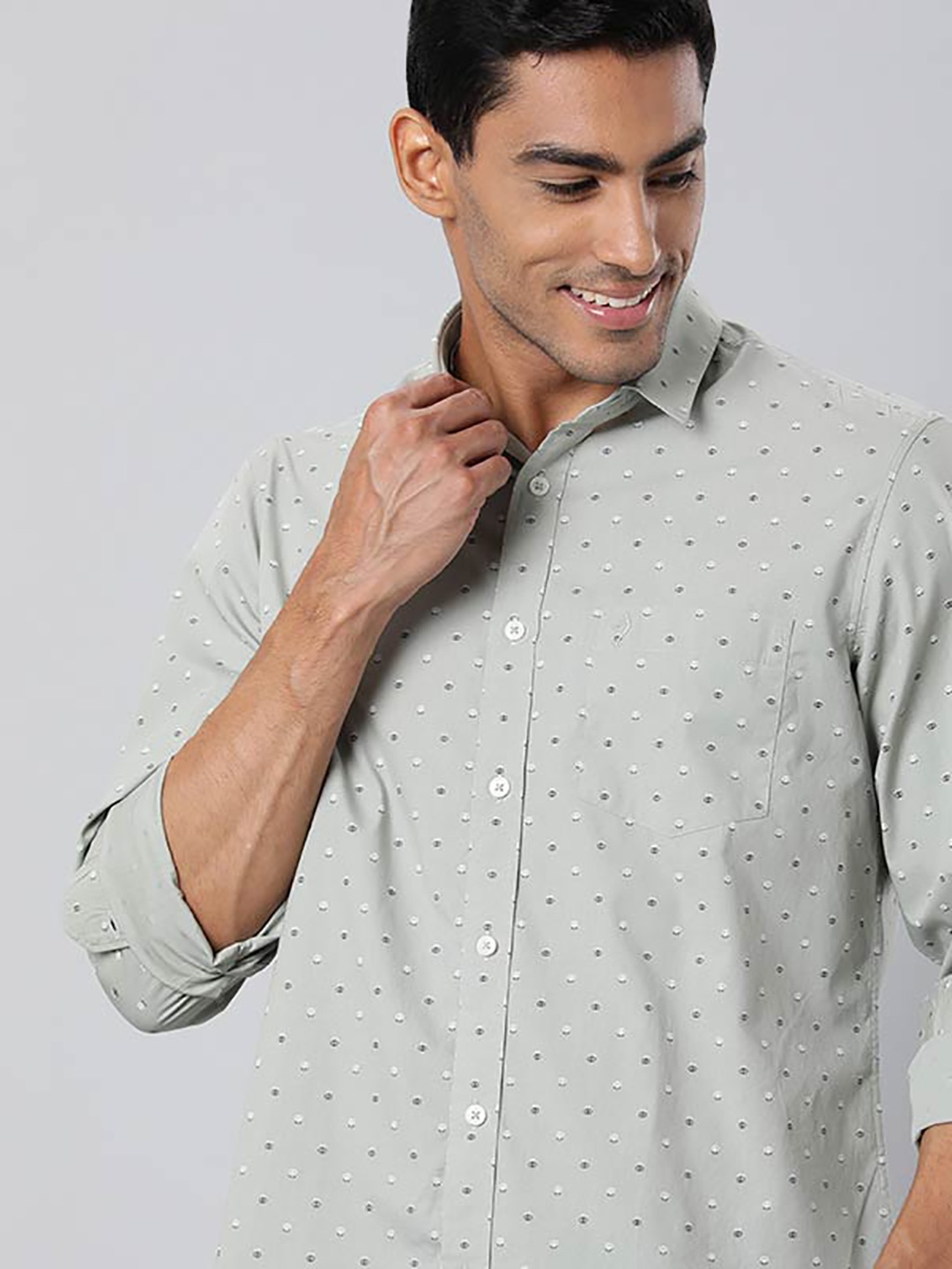 Indian Terrain Micro Ditsy Printed Spread Collar Chest Pocket Full Sleeves Cotton Shirt, Green
Indian Terrain Micro Ditsy Printed Spread Collar Chest Pocket Full Sleeves Cotton Shirt, Green