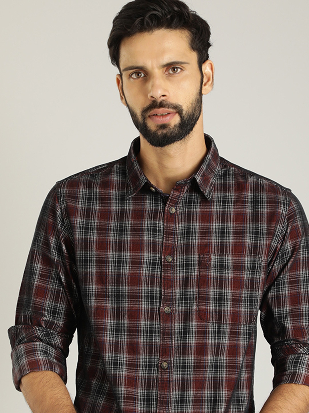 Indian Terrain Tartan Checks Spread Collar Chest Pocket Cotton Casual Regular Fit Shirt, Brown
Indian Terrain Tartan Checks Spread Collar Chest Pocket Cotton Casual Regular Fit Shirt, Brown