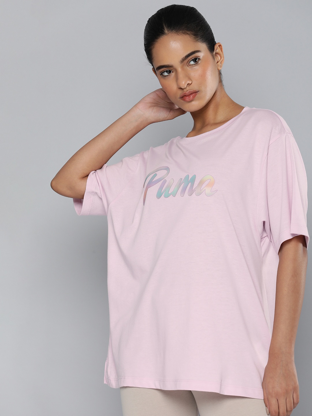 Puma Women ANIMAL REMIX BOYFRIEND Brand Logo Printed dryCELL T-shirt, Lavender
Puma Women ANIMAL REMIX BOYFRIEND Brand Logo Printed dryCELL T-shirt, Lavender