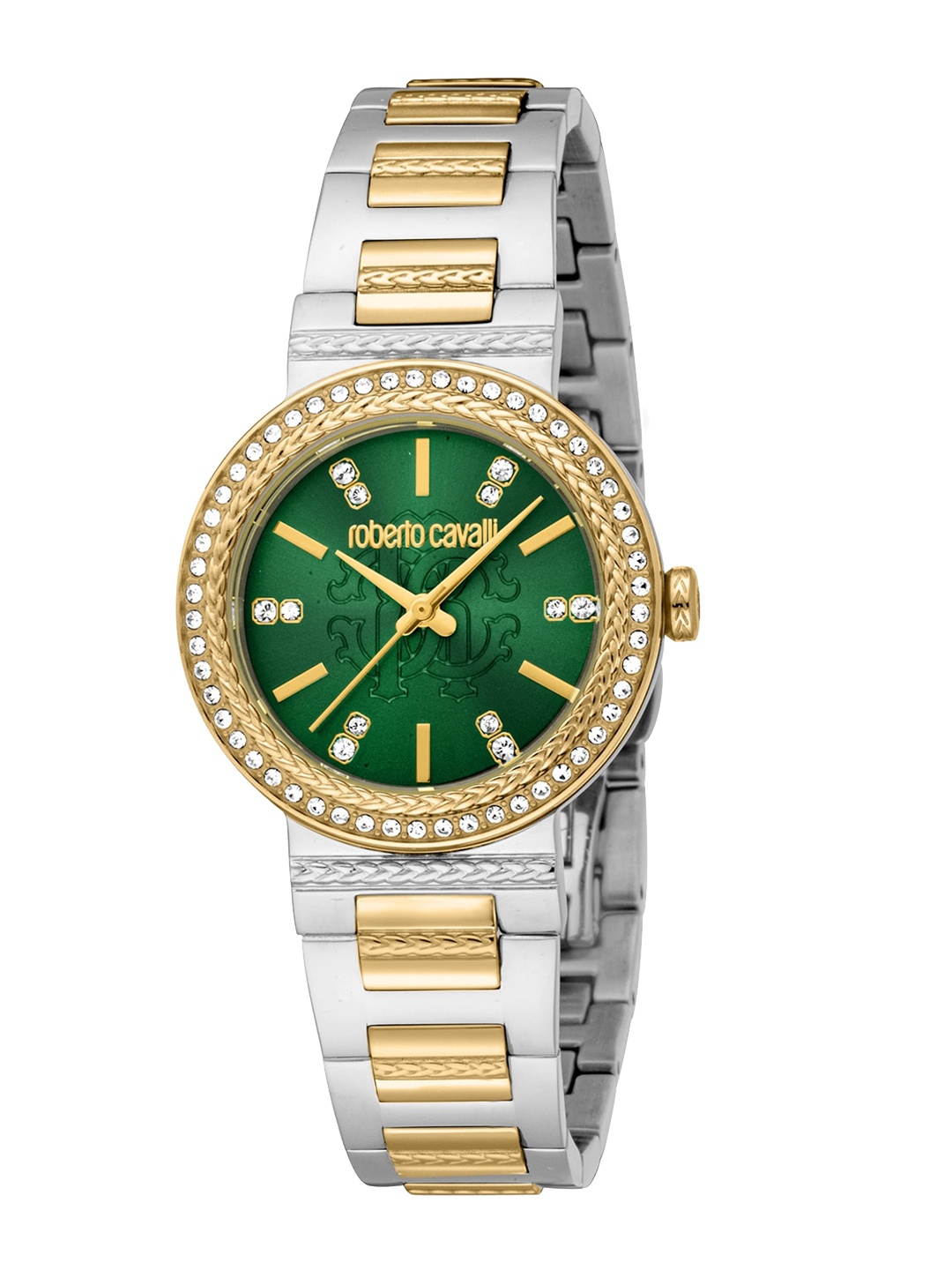 Roberto Cavalli Women Stainless Steel Bracelet Style Straps Analogue Watch RC5L098M0065, Green
Roberto Cavalli Women Stainless Steel Bracelet Style Straps Analogue Watch RC5L098M0065, Green