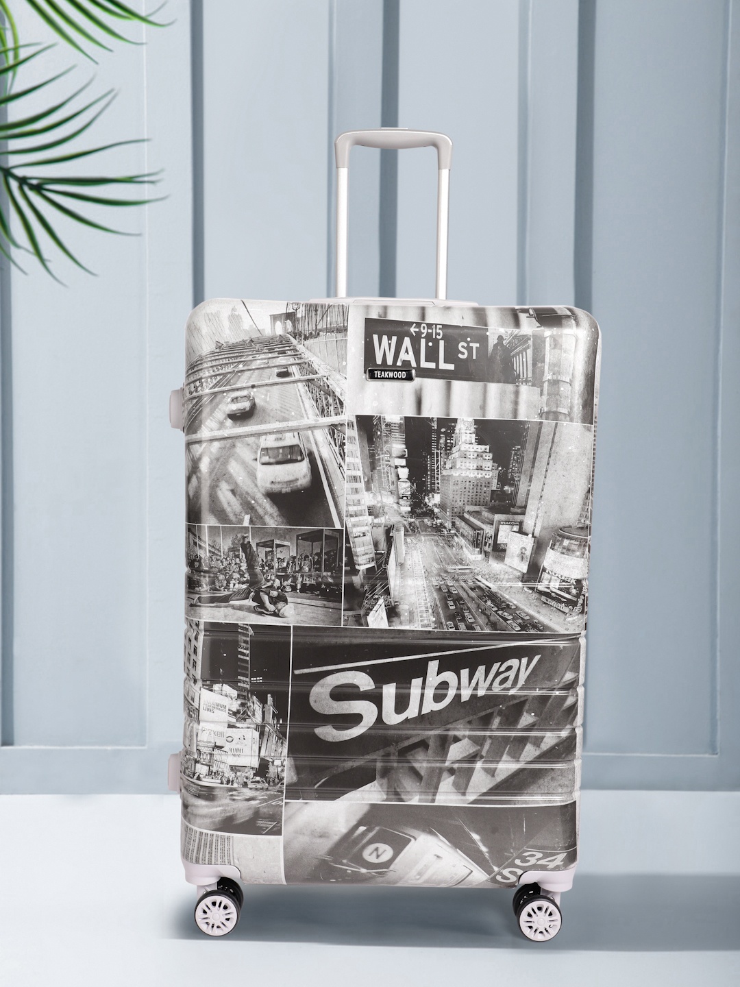 Teakwood Leathers Subway Print 360 Degree Rotation Hard Large-Sized Trolley Bag 95.5L, Black
Teakwood Leathers Subway Print 360 Degree Rotation Hard Large-Sized Trolley Bag 95.5L, Black