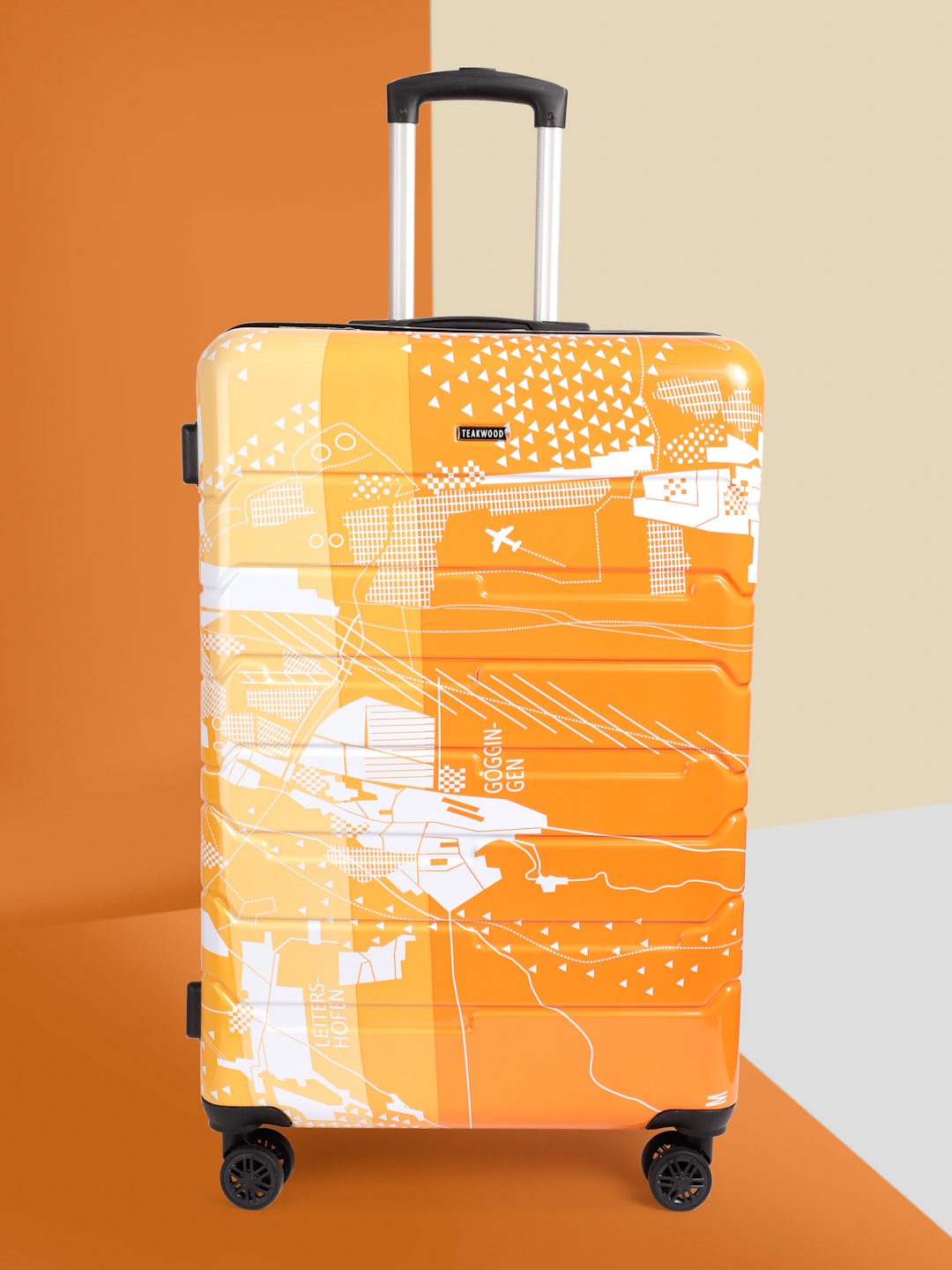 Teakwood Leathers Twin Printed 360 Degree Rotation Hard Large-Sized Trolley Bag 95L, Orange
Teakwood Leathers Twin Printed 360 Degree Rotation Hard Large-Sized Trolley Bag 95L, Orange