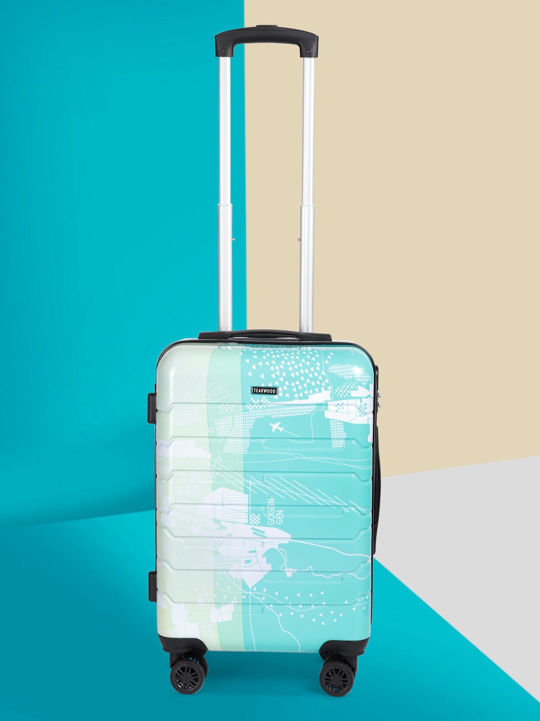Teakwood Leathers Twin Printed 360-Degree Rotation Hard-Sided Cabin-Sized Trolley Bag 32L, Green
Teakwood Leathers Twin Printed 360-Degree Rotation Hard-Sided Cabin-Sized Trolley Bag 32L, Green